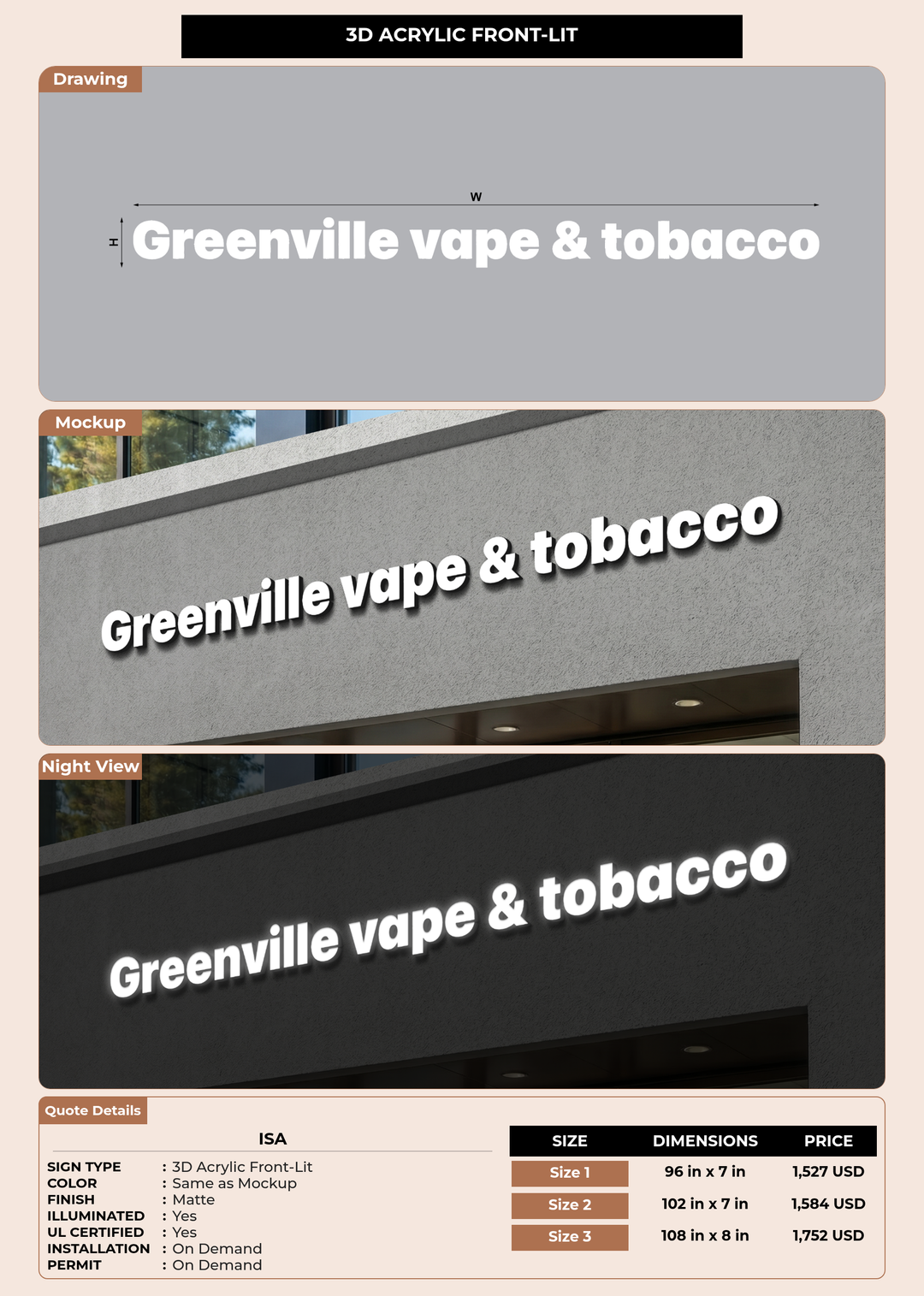 CUSTOM MOCKUP SIGN FOR Isa