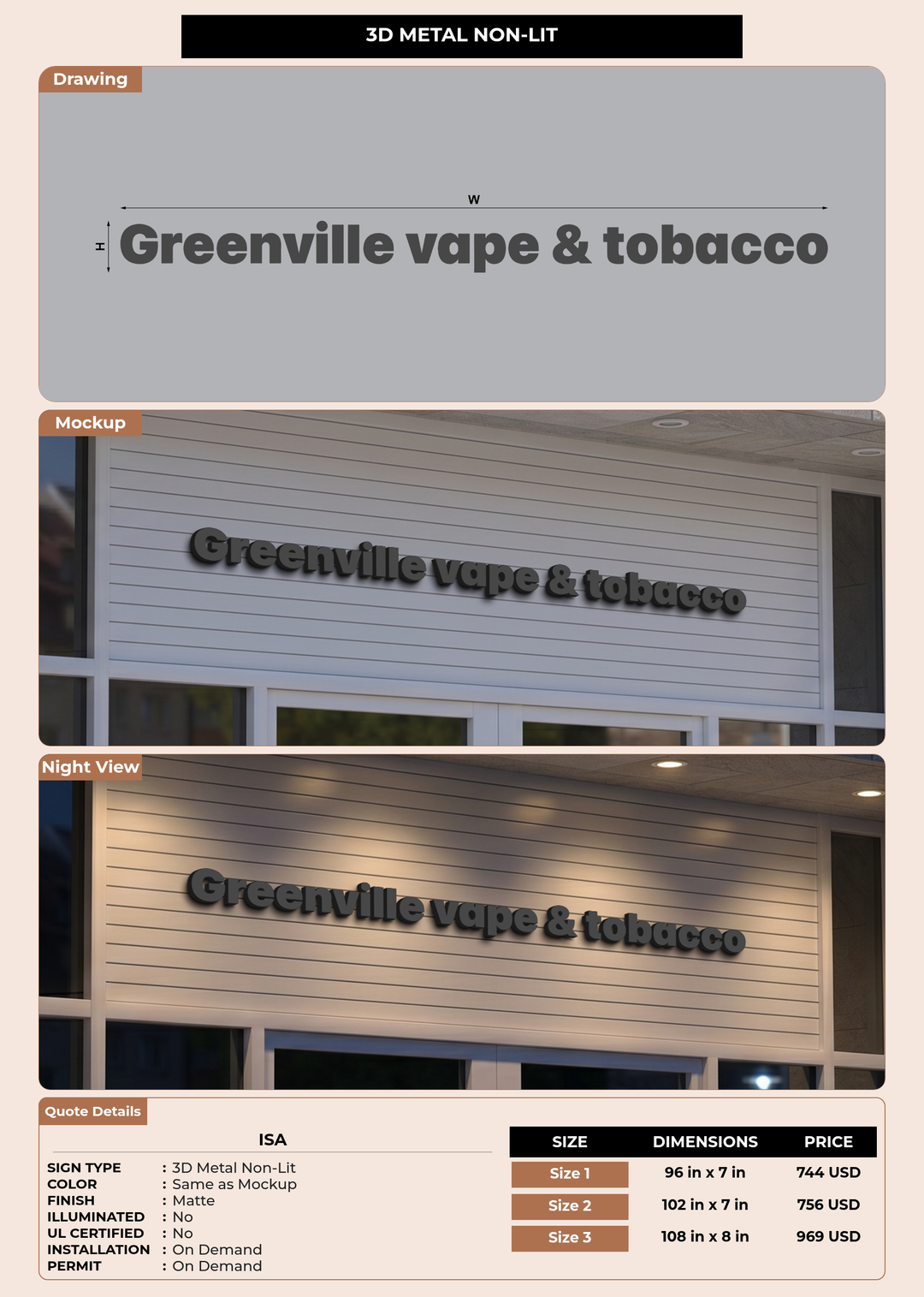 CUSTOM MOCKUP SIGN FOR Isa