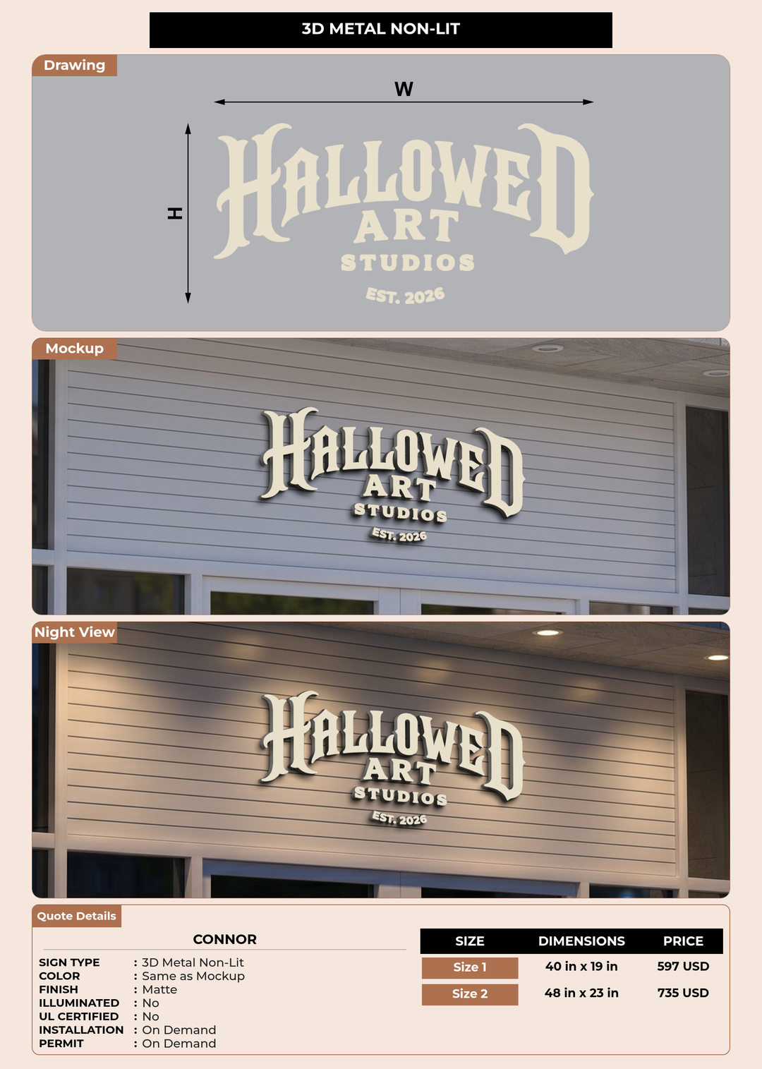 CUSTOM MOCKUP SIGN FOR connor