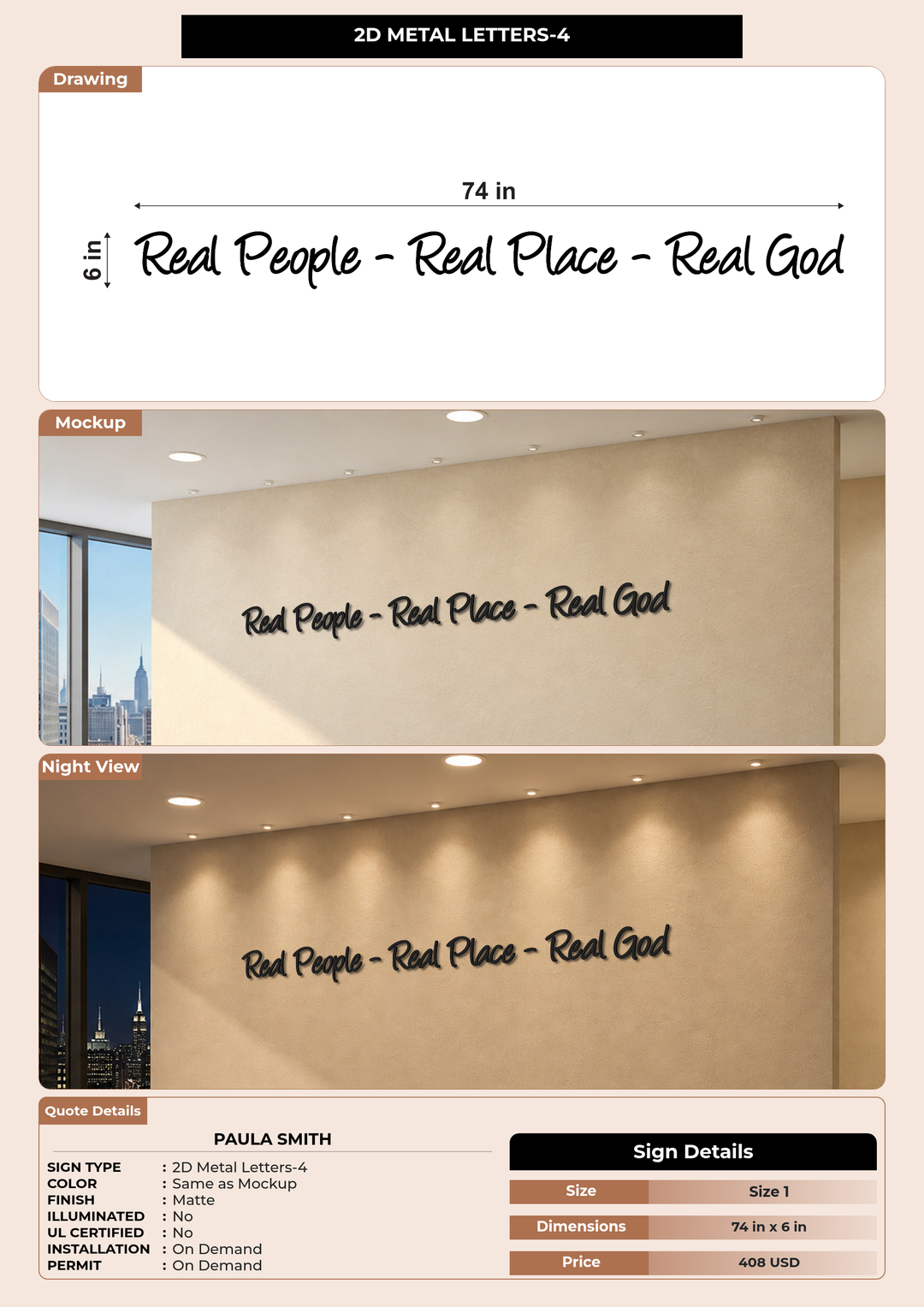 CUSTOM MOCKUP SIGN FOR Paula Smith