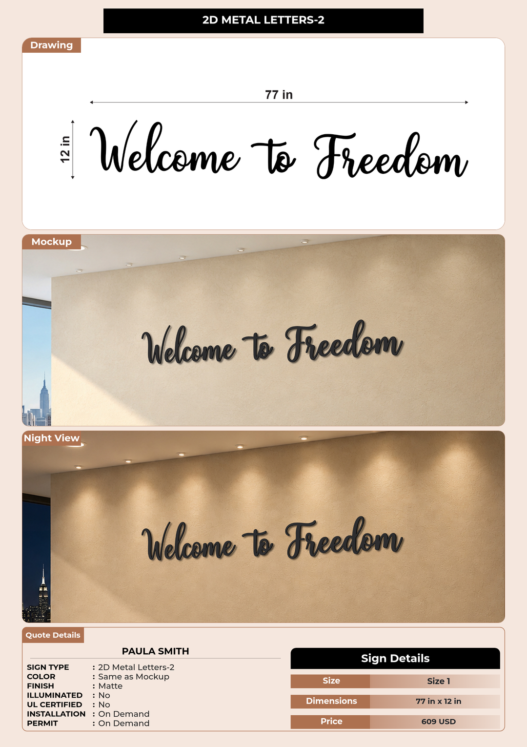 CUSTOM MOCKUP SIGN FOR Paula Smith