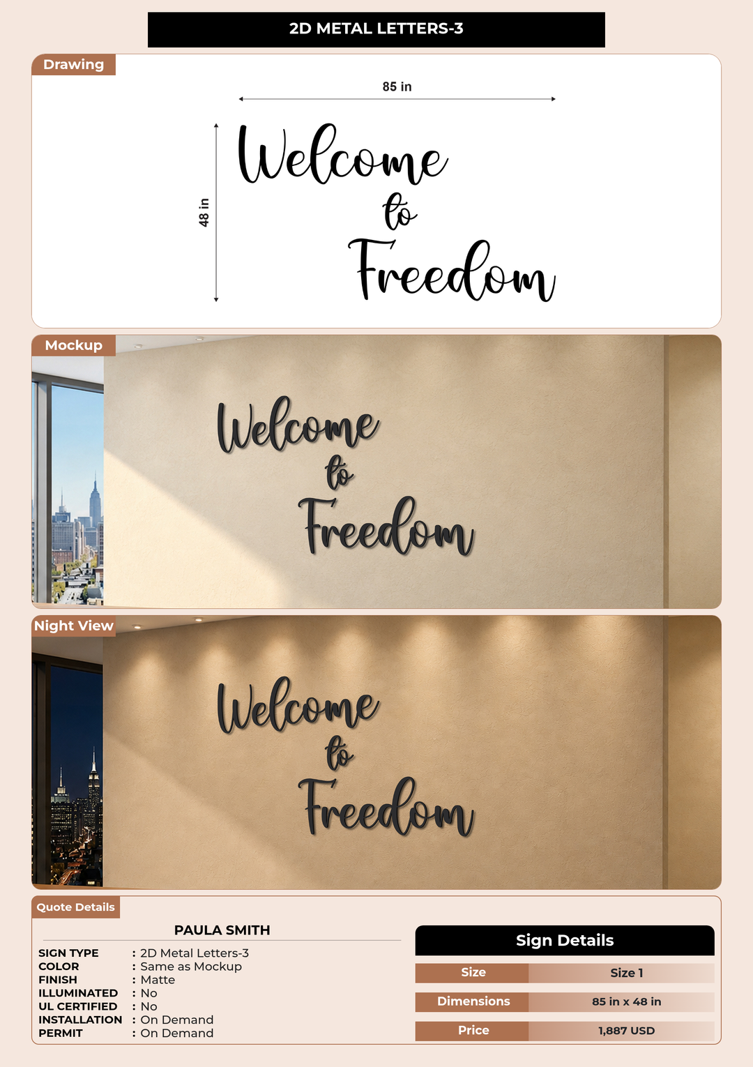 CUSTOM MOCKUP SIGN FOR Paula Smith