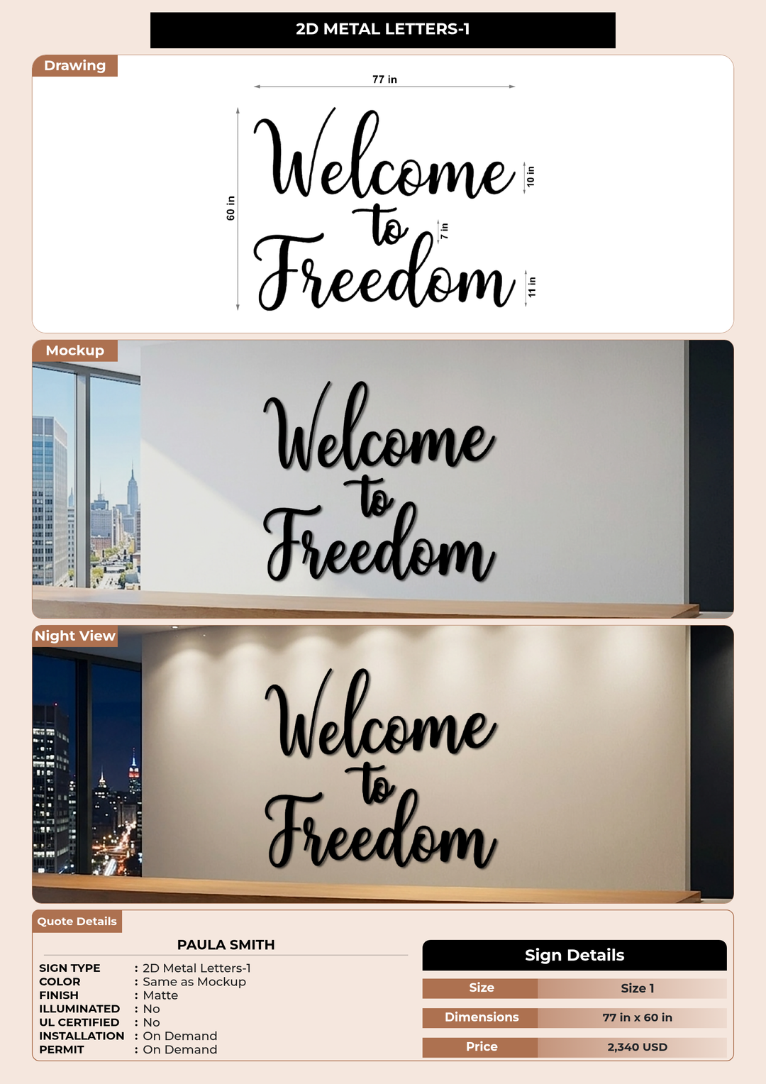 CUSTOM MOCKUP SIGN FOR Paula Smith