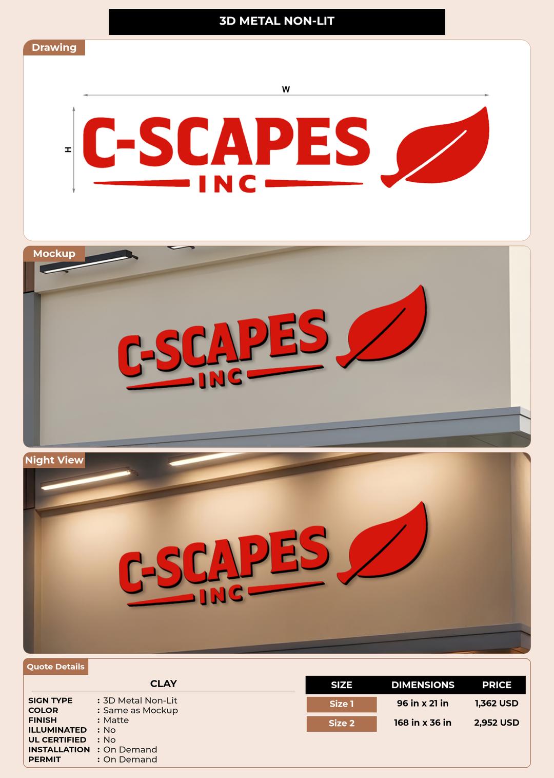 CUSTOM MOCKUP SIGN FOR Clay