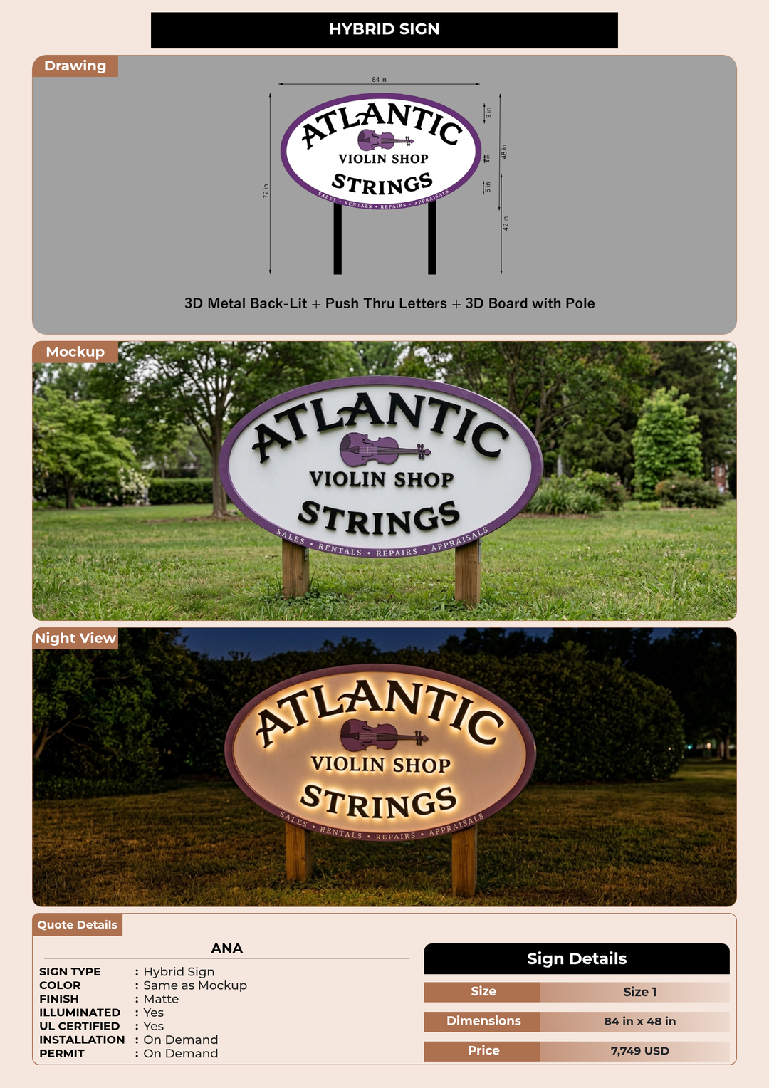 CUSTOM MOCKUP SIGN FOR Ana