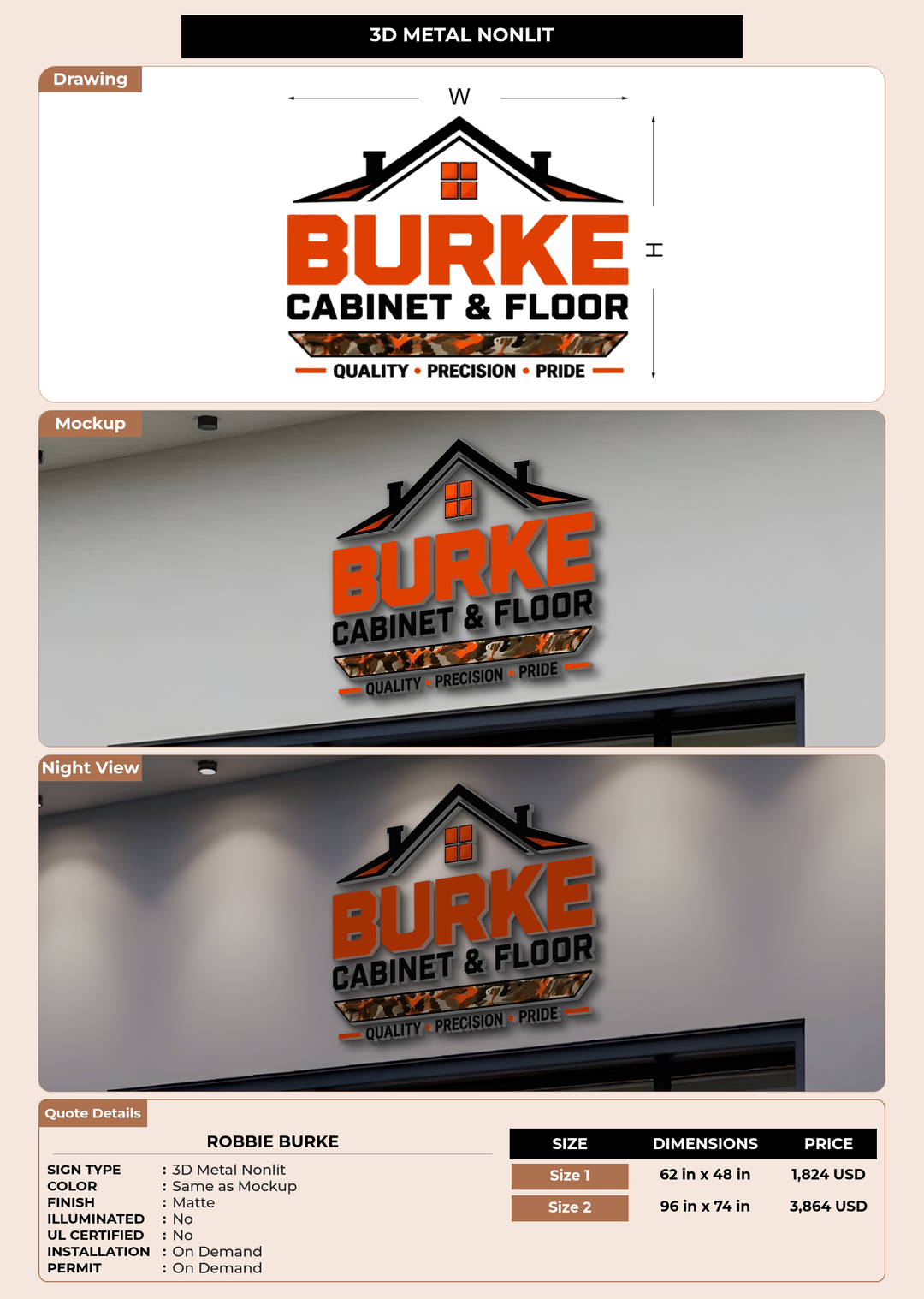 CUSTOM MOCKUP SIGN FOR Robbie Burke