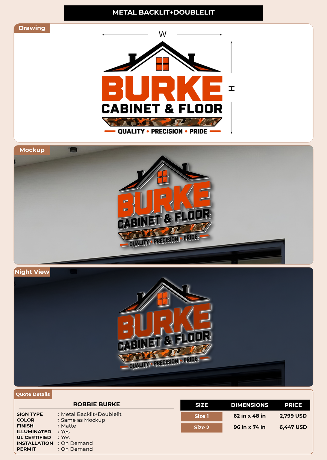CUSTOM MOCKUP SIGN FOR Robbie Burke