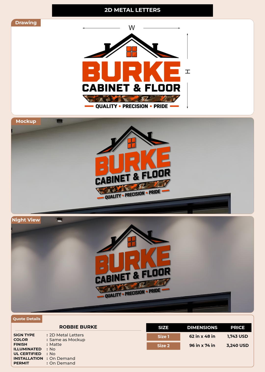 CUSTOM MOCKUP SIGN FOR Robbie Burke