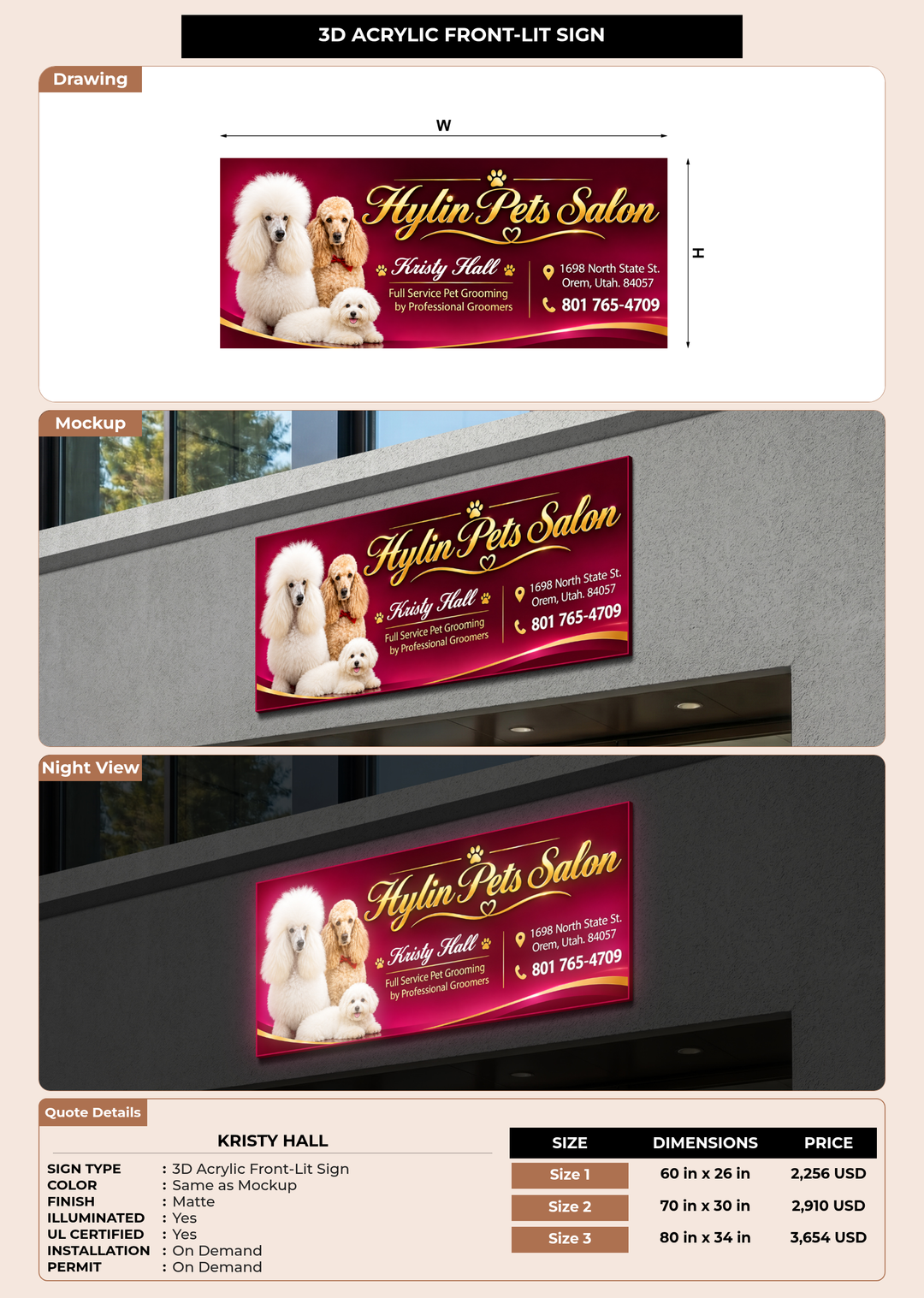 CUSTOM MOCKUP SIGN FOR Kristy Hall