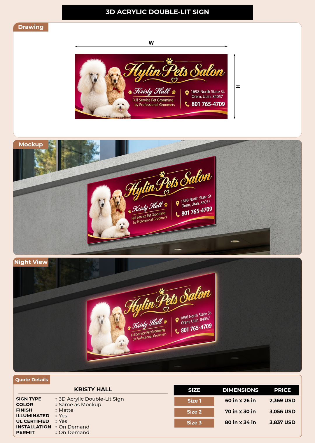 CUSTOM MOCKUP SIGN FOR Kristy Hall