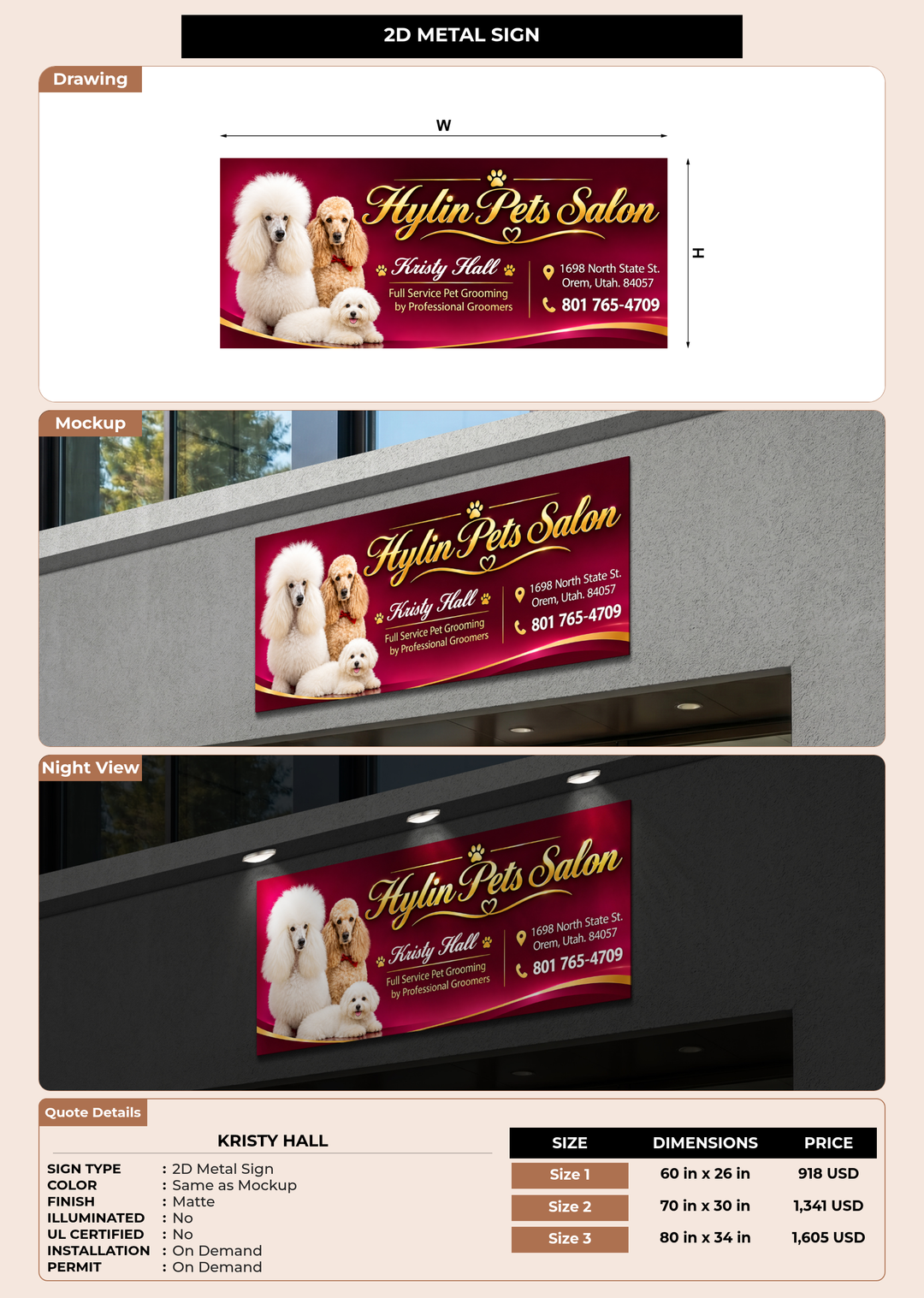 CUSTOM MOCKUP SIGN FOR Kristy Hall