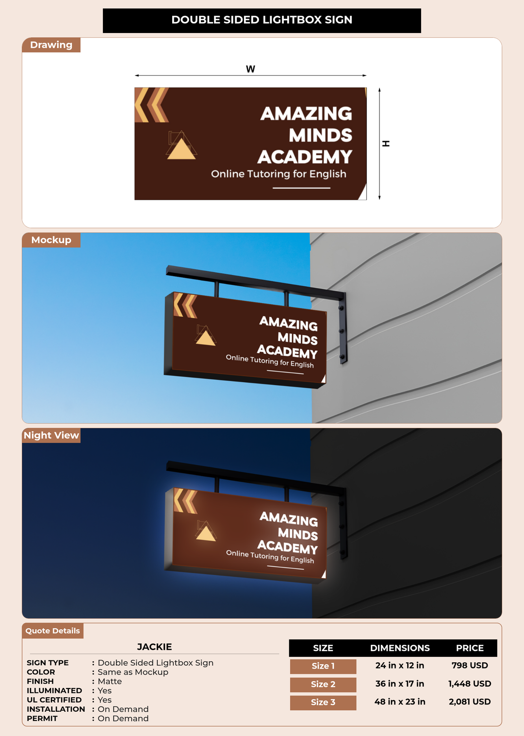 CUSTOM MOCKUP SIGN FOR jackie