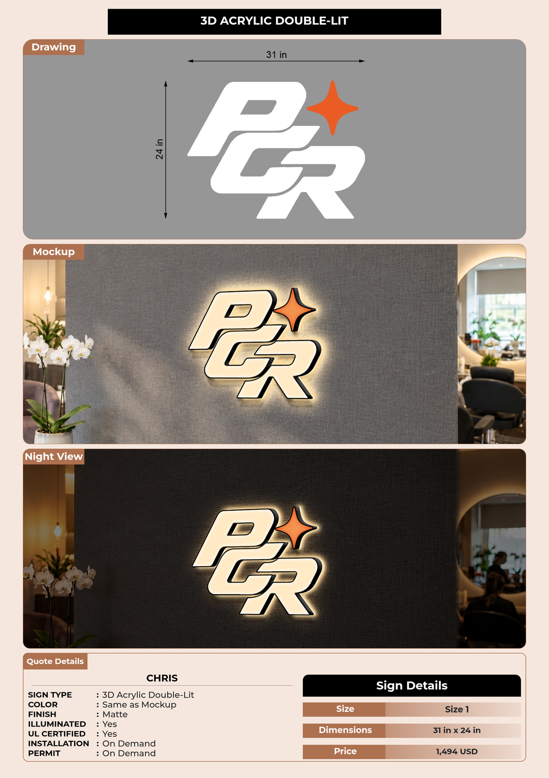 CUSTOM MOCKUP SIGN FOR chris