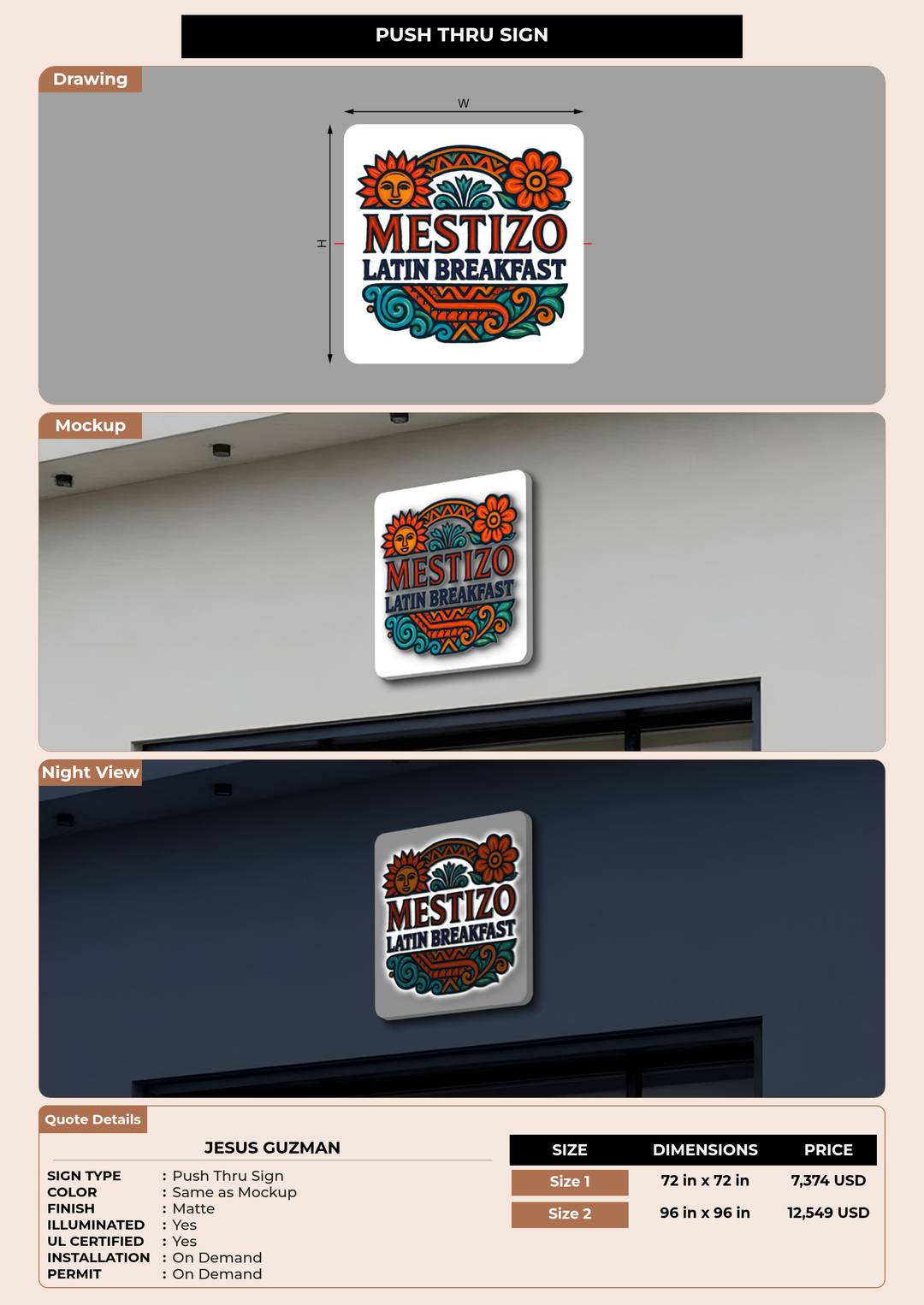 CUSTOM MOCKUP SIGN FOR Jesus Guzman