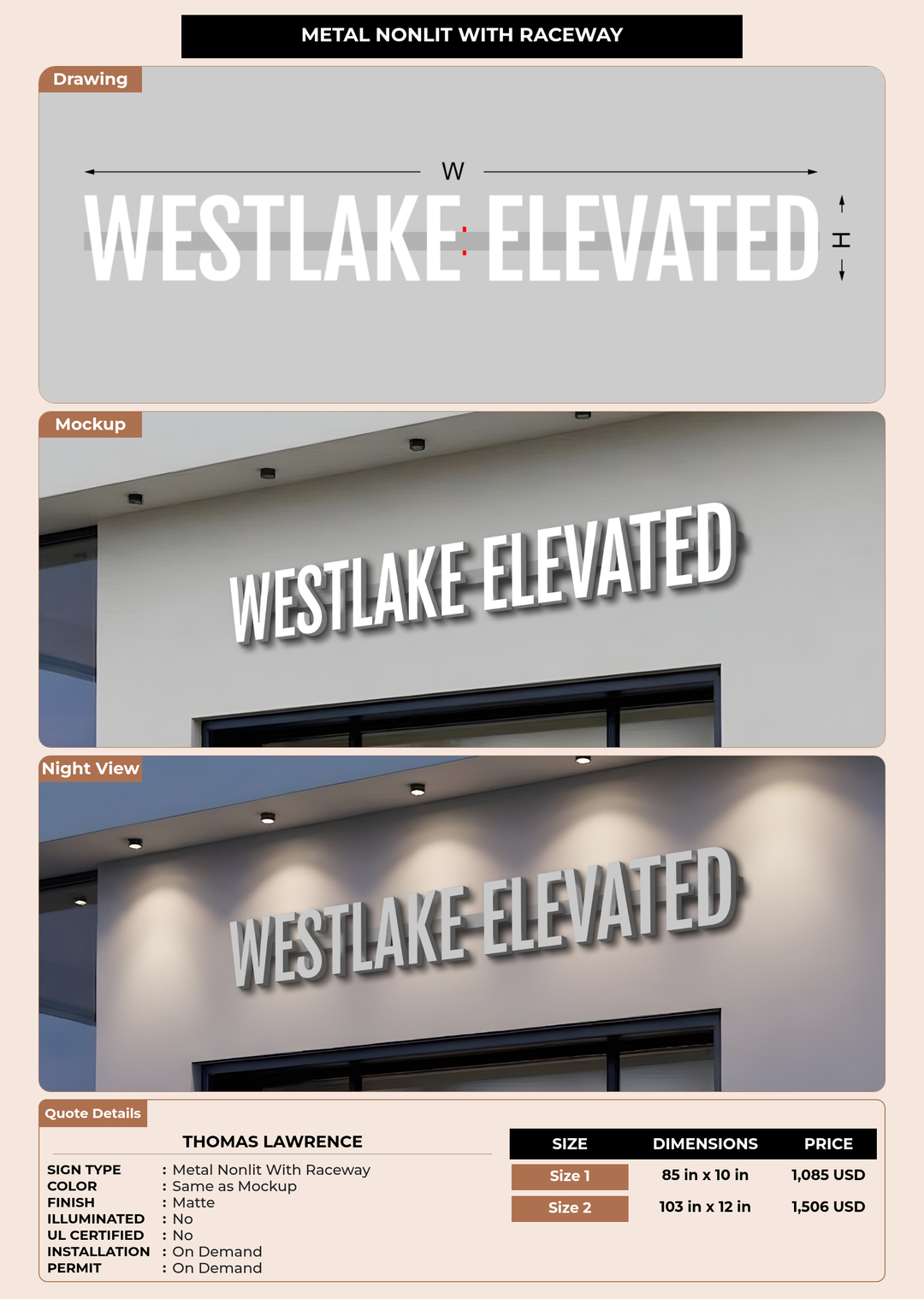CUSTOM MOCKUP SIGN FOR Thomas Lawrence