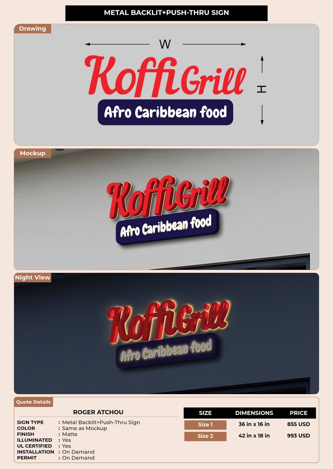 CUSTOM MOCKUP SIGN FOR Roger ATCHOU