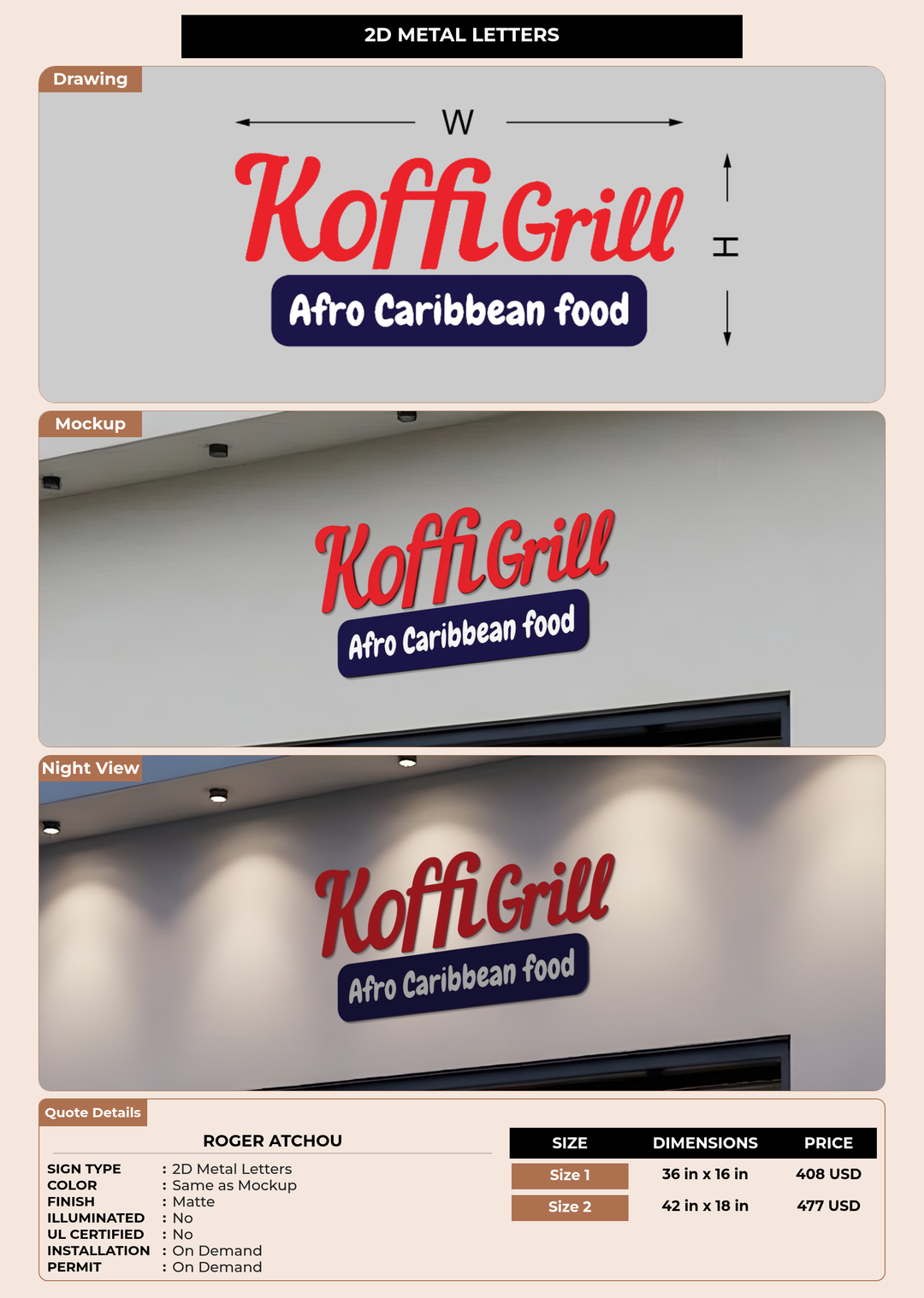 CUSTOM MOCKUP SIGN FOR Roger ATCHOU