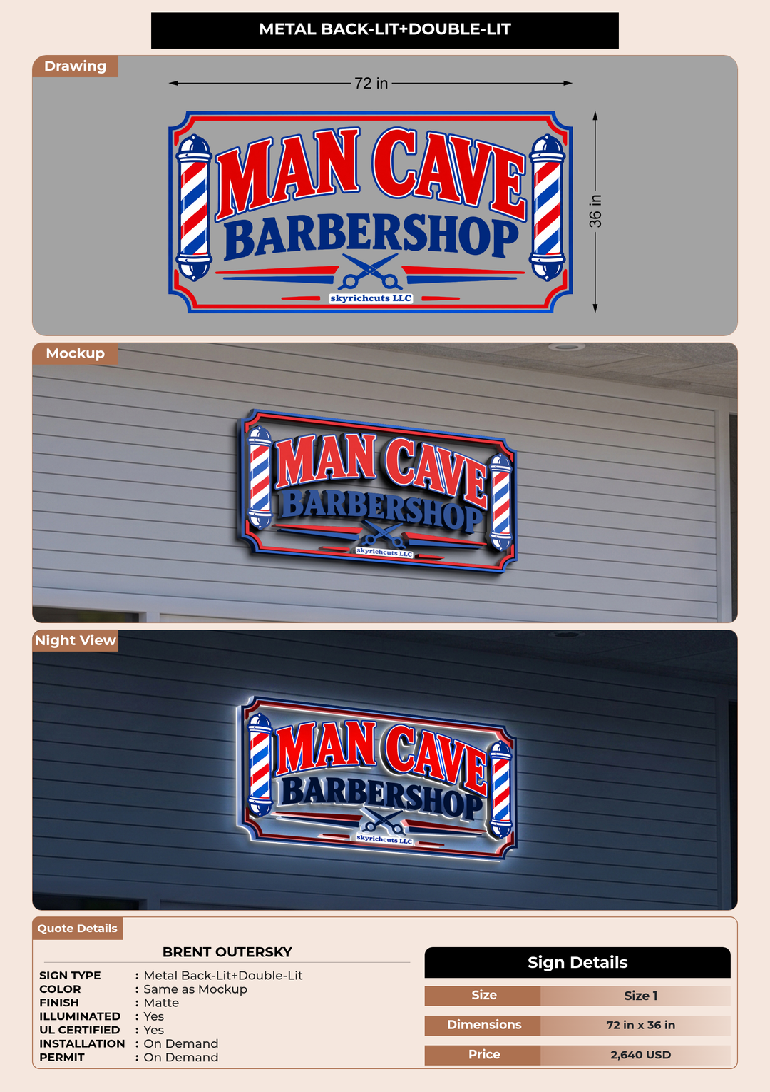 CUSTOM MOCKUP SIGN FOR Brent Outersky