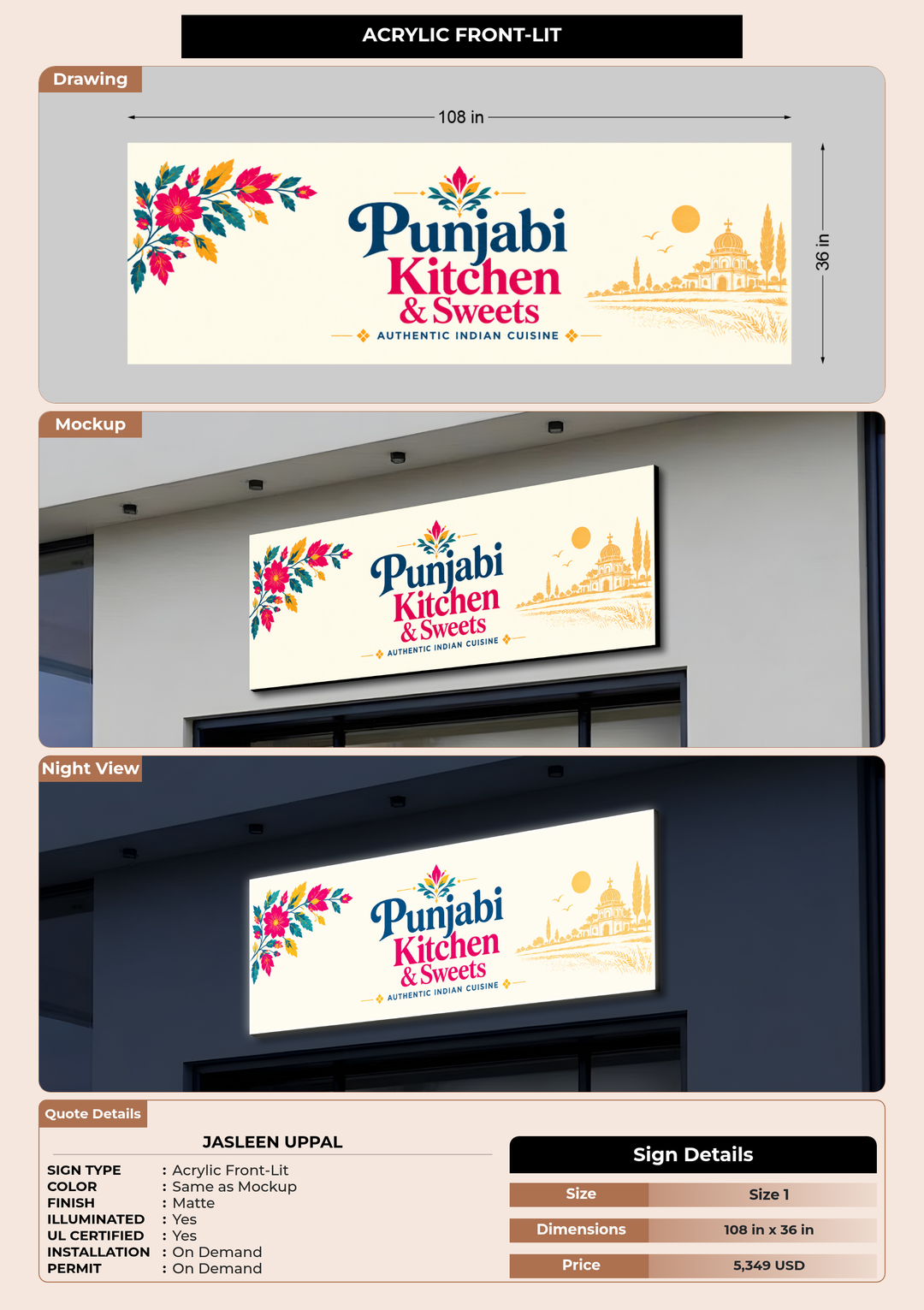 CUSTOM MOCKUP SIGN FOR Jasleen Uppal