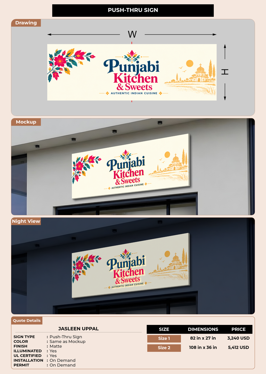 CUSTOM MOCKUP SIGN FOR Jasleen Uppal