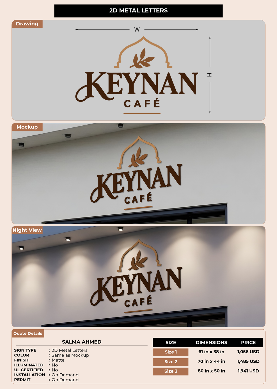 CUSTOM MOCKUP SIGN FOR Salma Ahmed