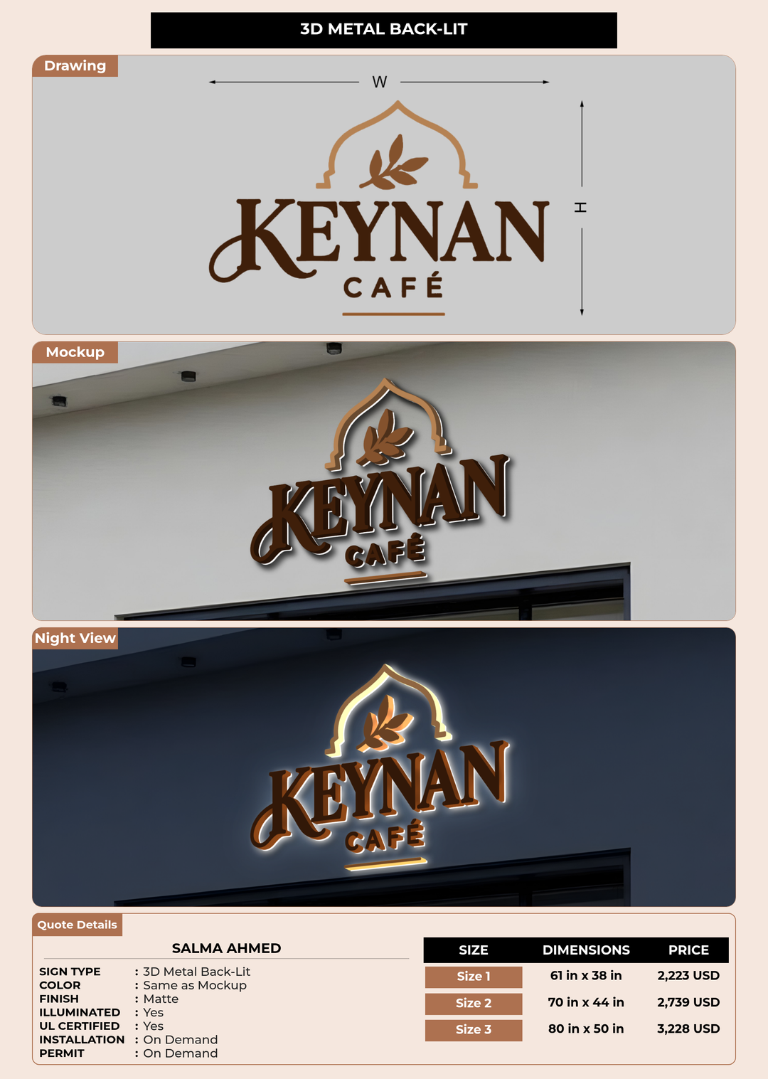 CUSTOM MOCKUP SIGN FOR Salma Ahmed