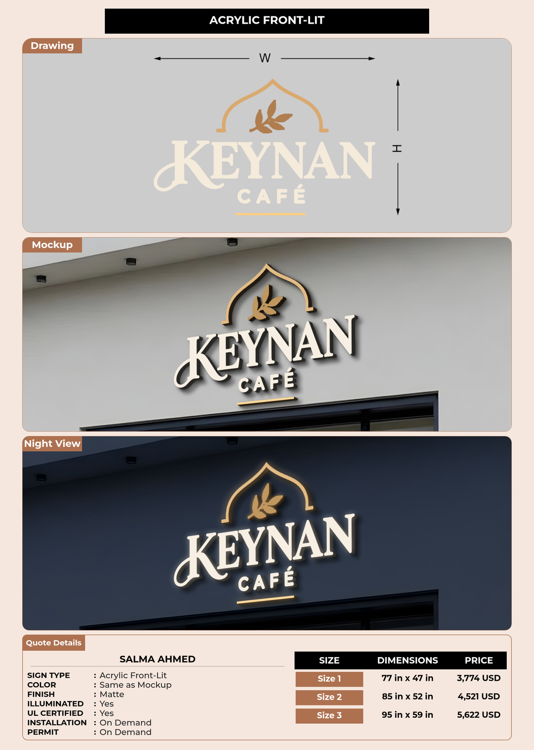 CUSTOM MOCKUP SIGN FOR Salma Ahmed