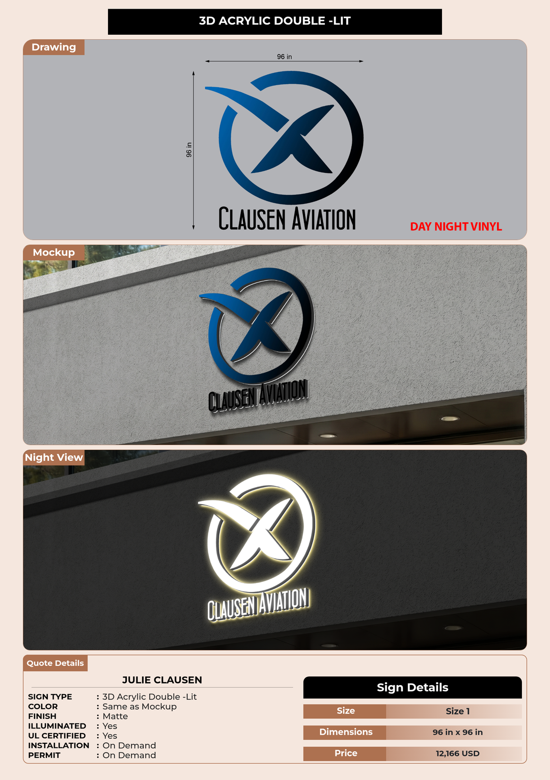 CUSTOM MOCKUP SIGN FOR Julie Clausen