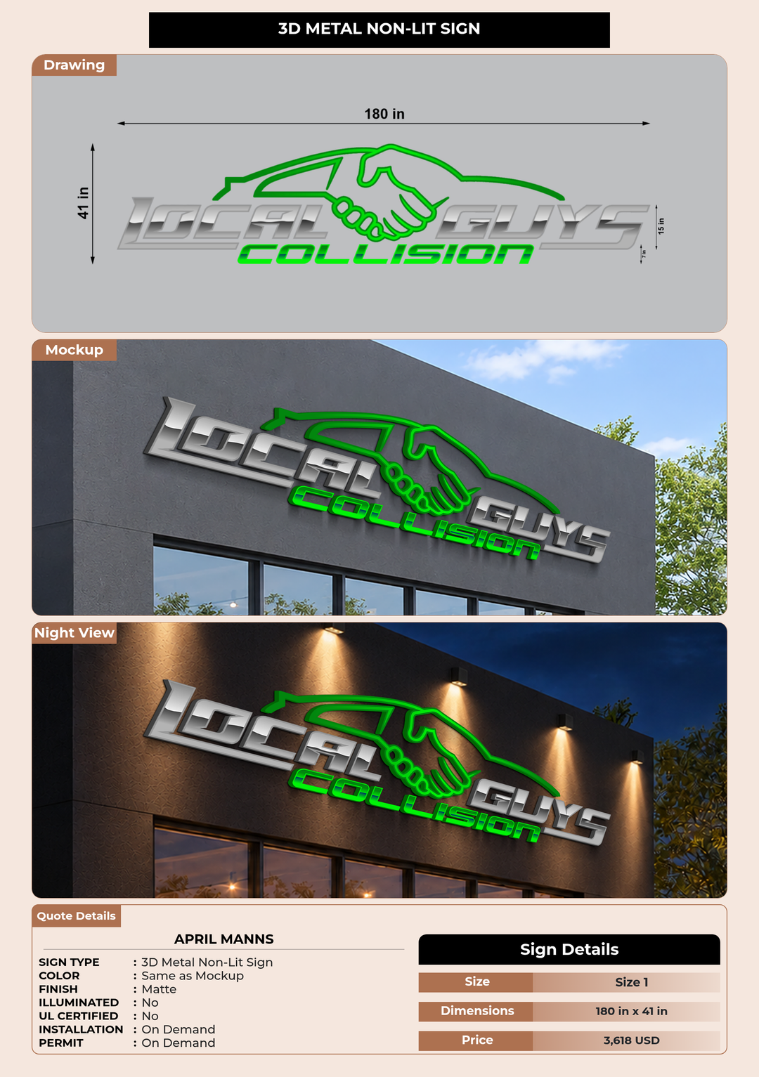 CUSTOM MOCKUP SIGN FOR april manns