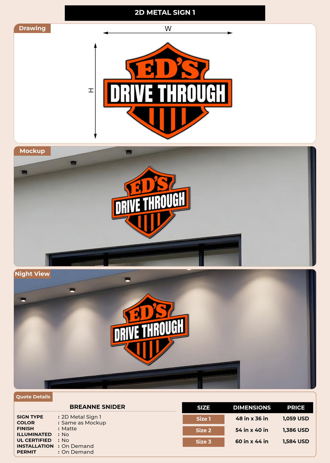 CUSTOM MOCKUP SIGN FOR Breanne Snider