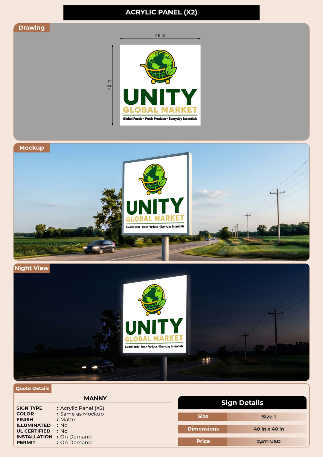 CUSTOM MOCKUP SIGN FOR Manny