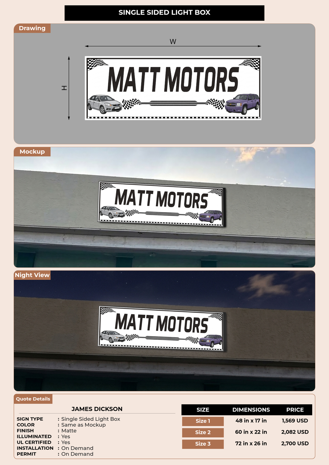 CUSTOM MOCKUP SIGN FOR James Dickson