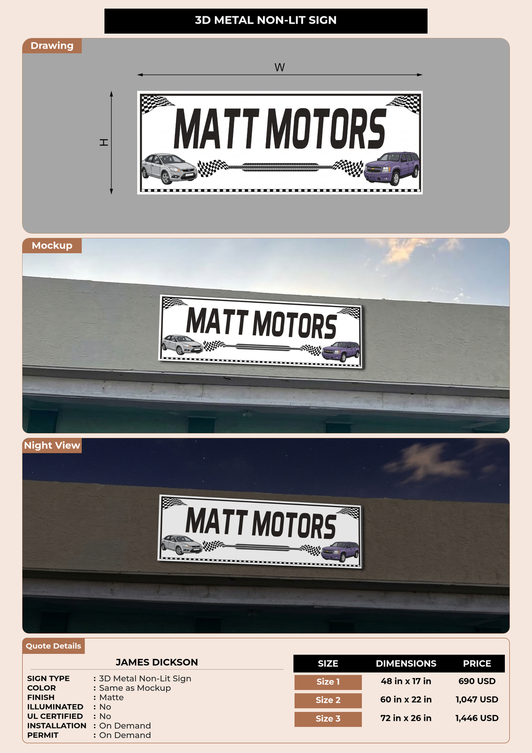 CUSTOM MOCKUP SIGN FOR James Dickson