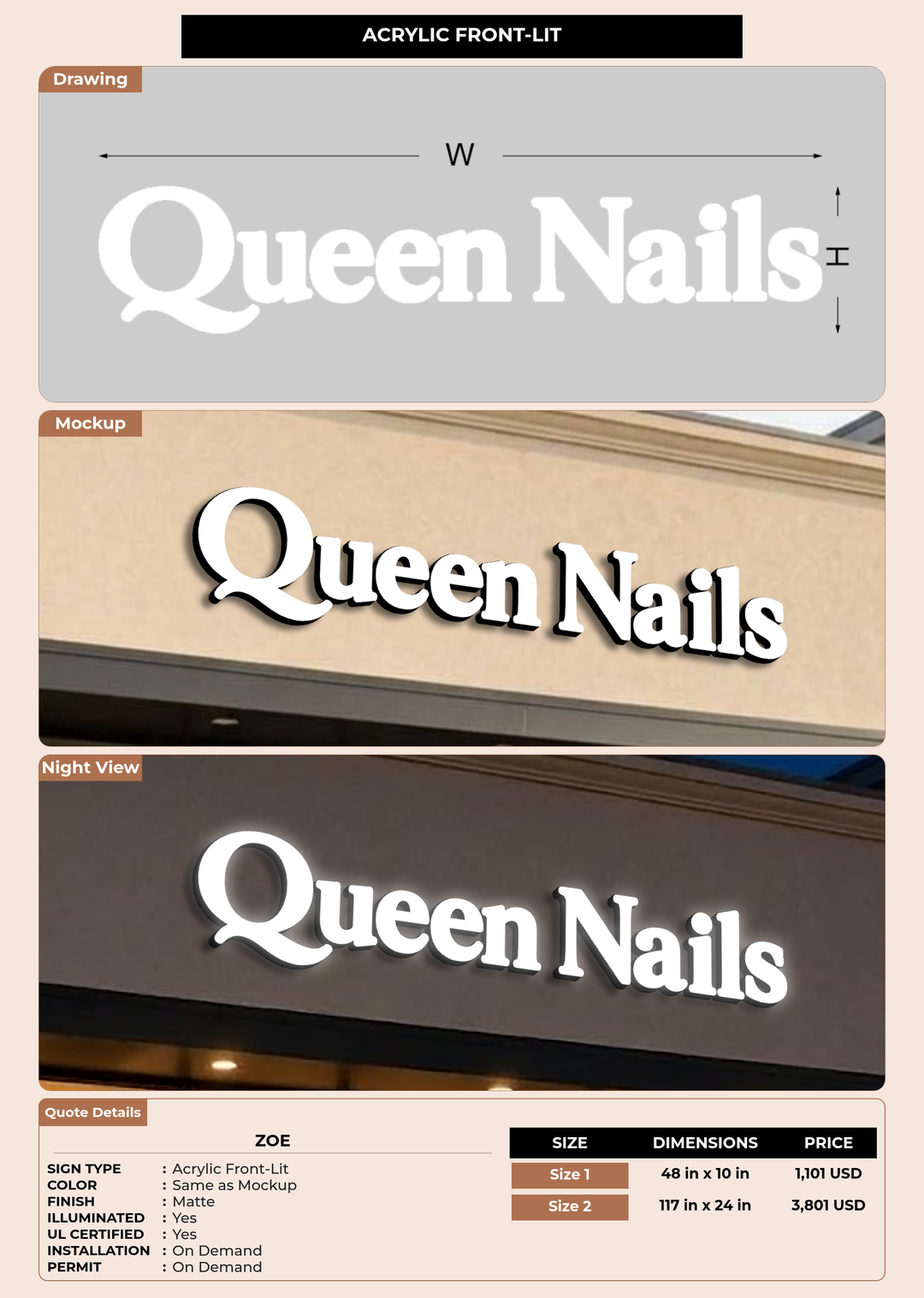 CUSTOM MOCKUP SIGN FOR zoe