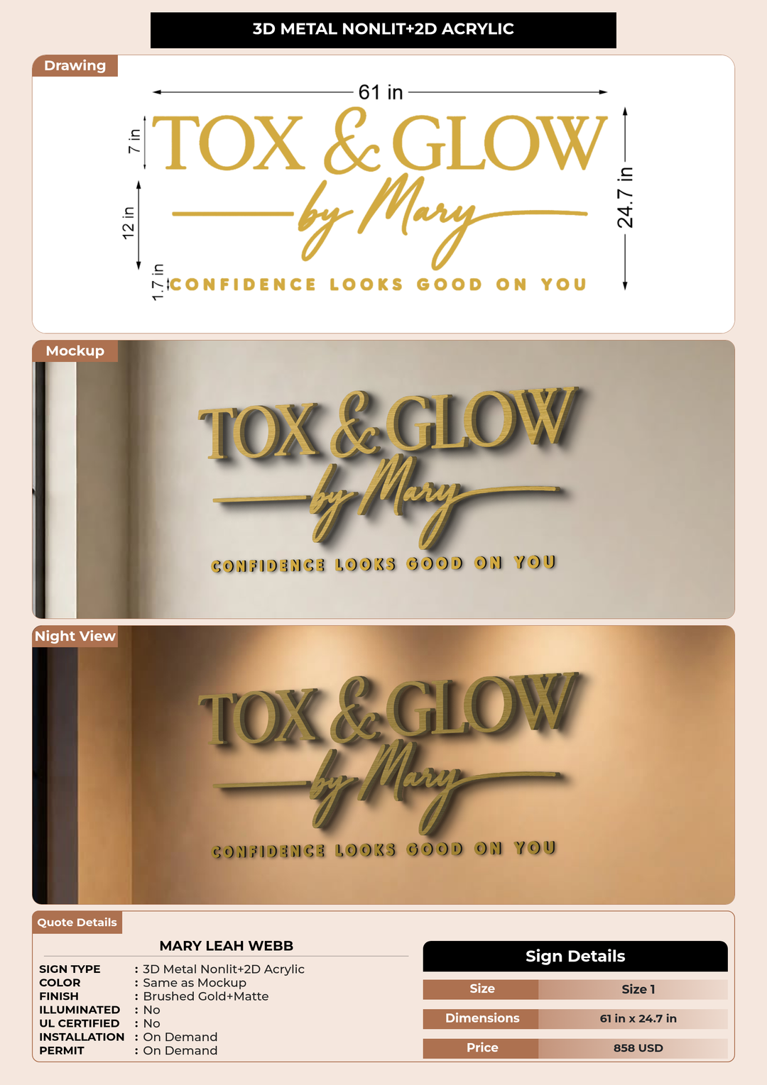 CUSTOM MOCKUP SIGN FOR Mary Leah Webb