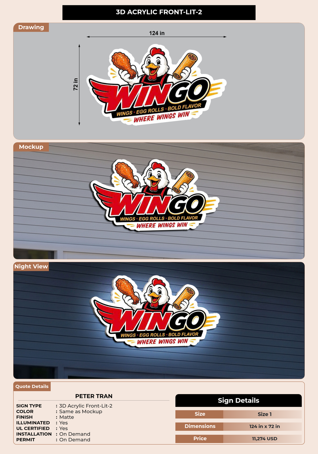 CUSTOM MOCKUP SIGN FOR peter tran