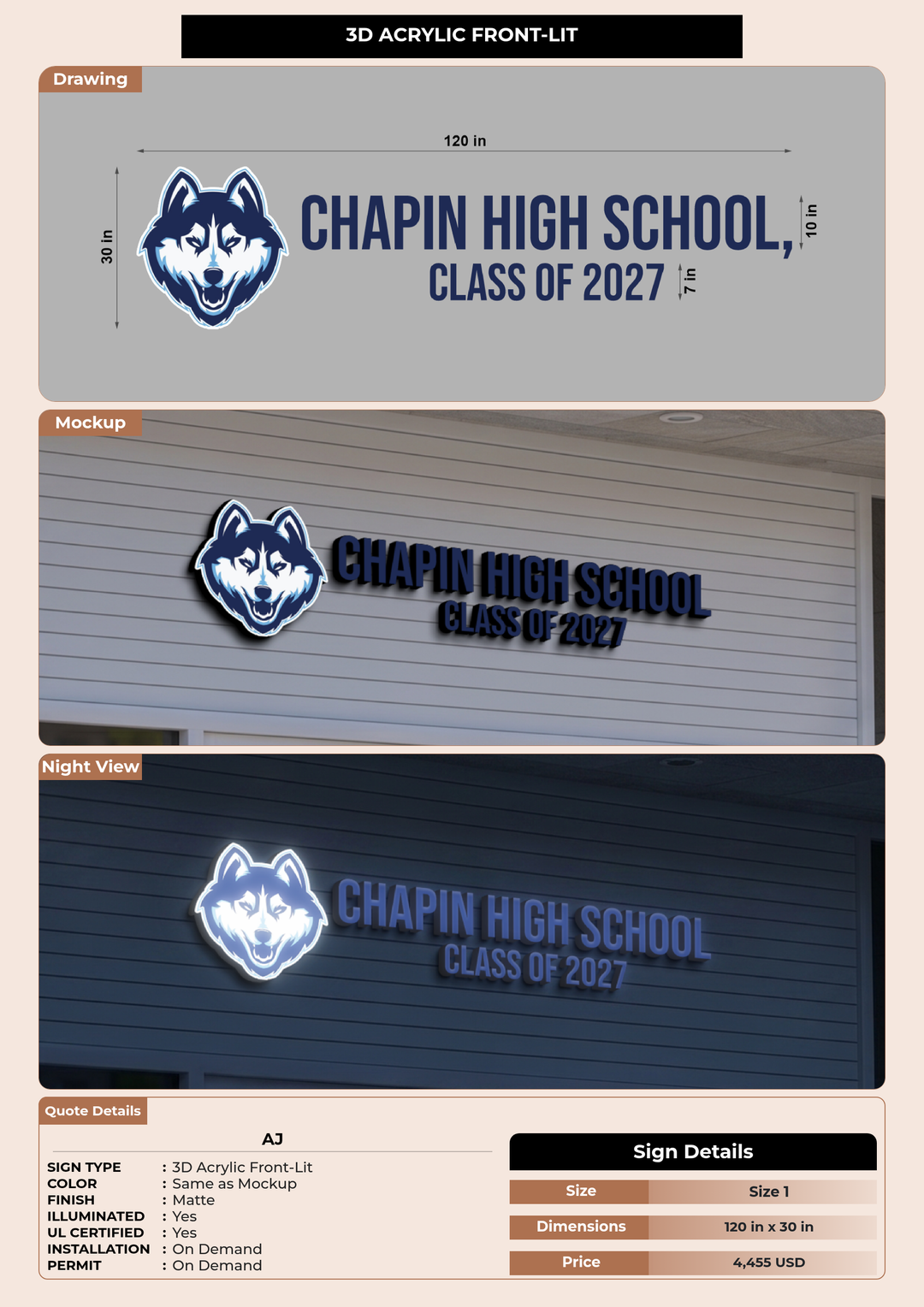 CUSTOM MOCKUP SIGN FOR AJ