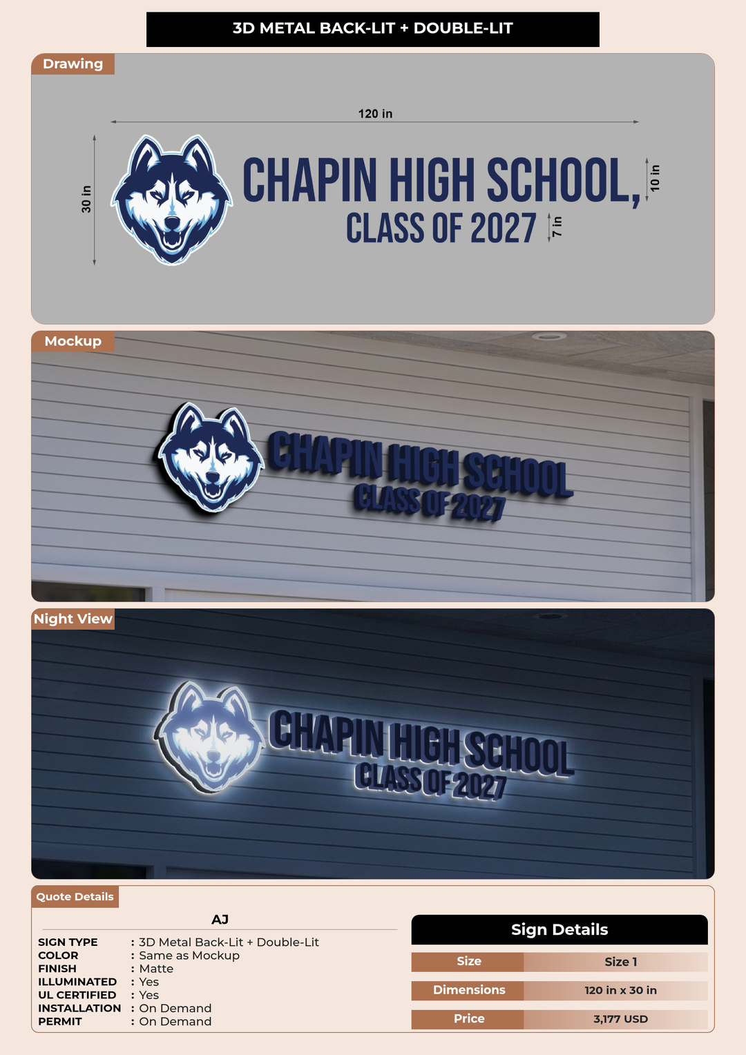 CUSTOM MOCKUP SIGN FOR AJ