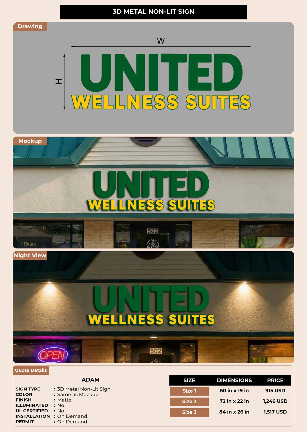 CUSTOM MOCKUP SIGN FOR adam