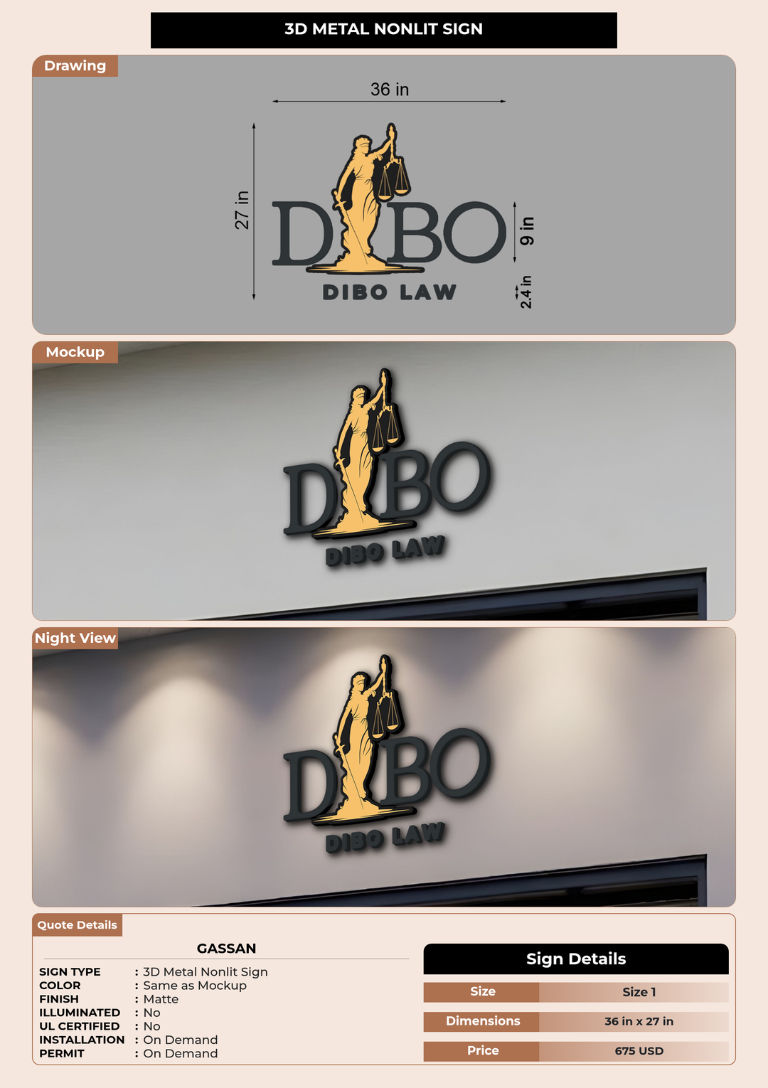 CUSTOM MOCKUP SIGN FOR Gassan