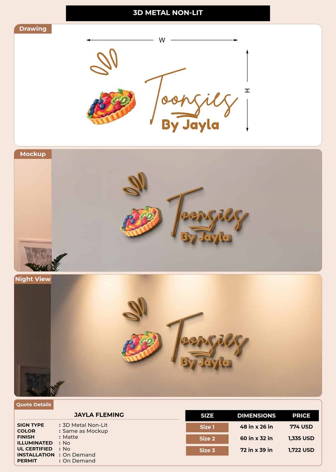 CUSTOM MOCKUP SIGN FOR Jayla Fleming