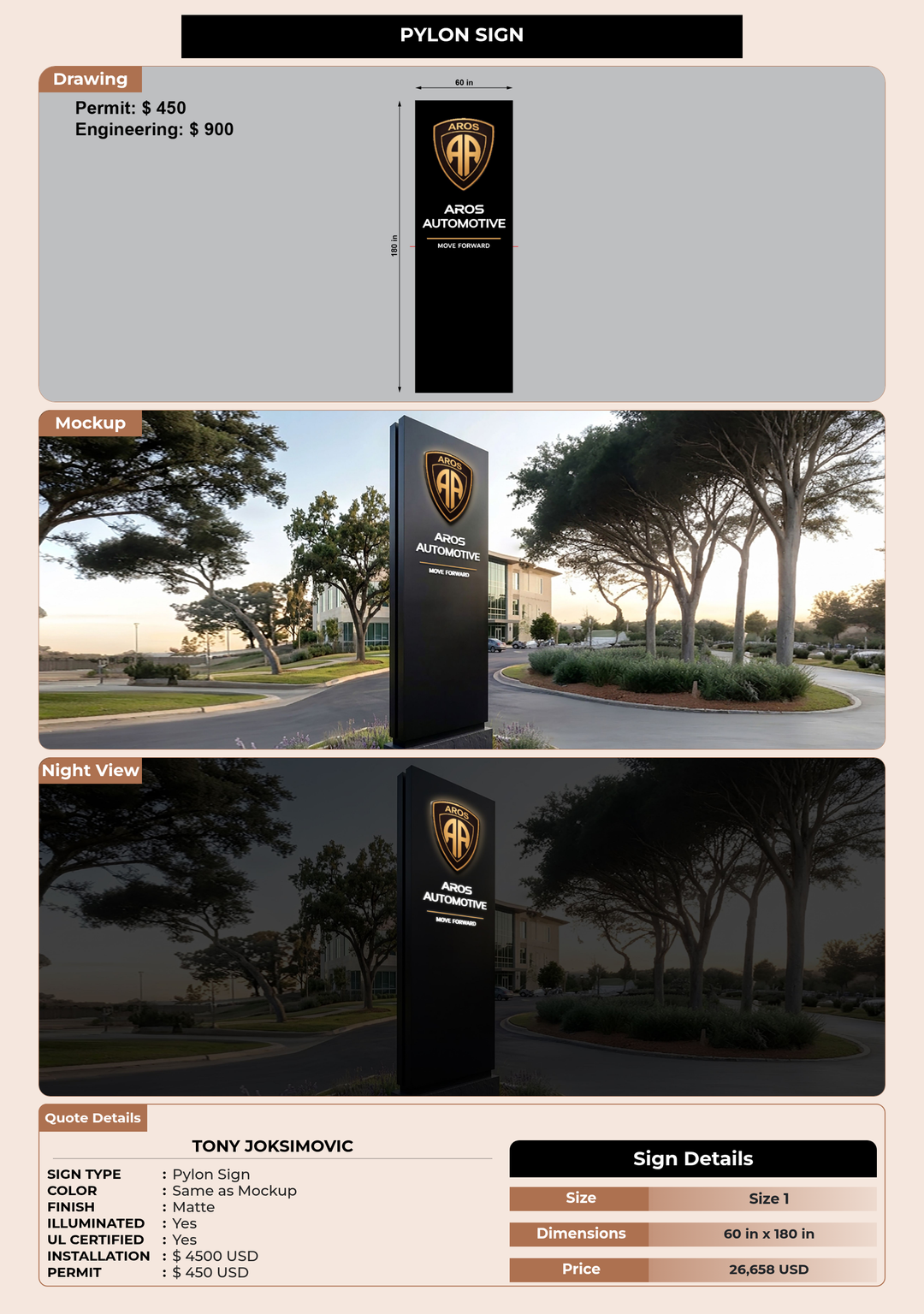 CUSTOM MOCKUP SIGN FOR tony joksimovic