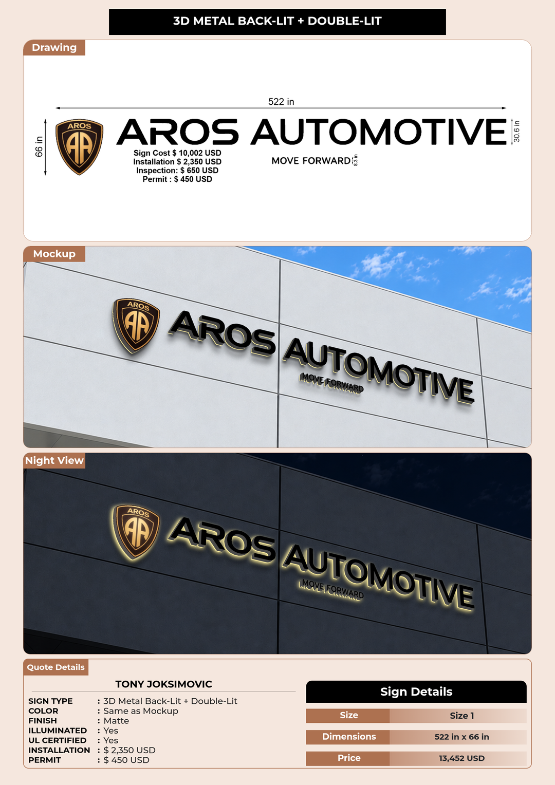 CUSTOM MOCKUP SIGN FOR tony joksimovic
