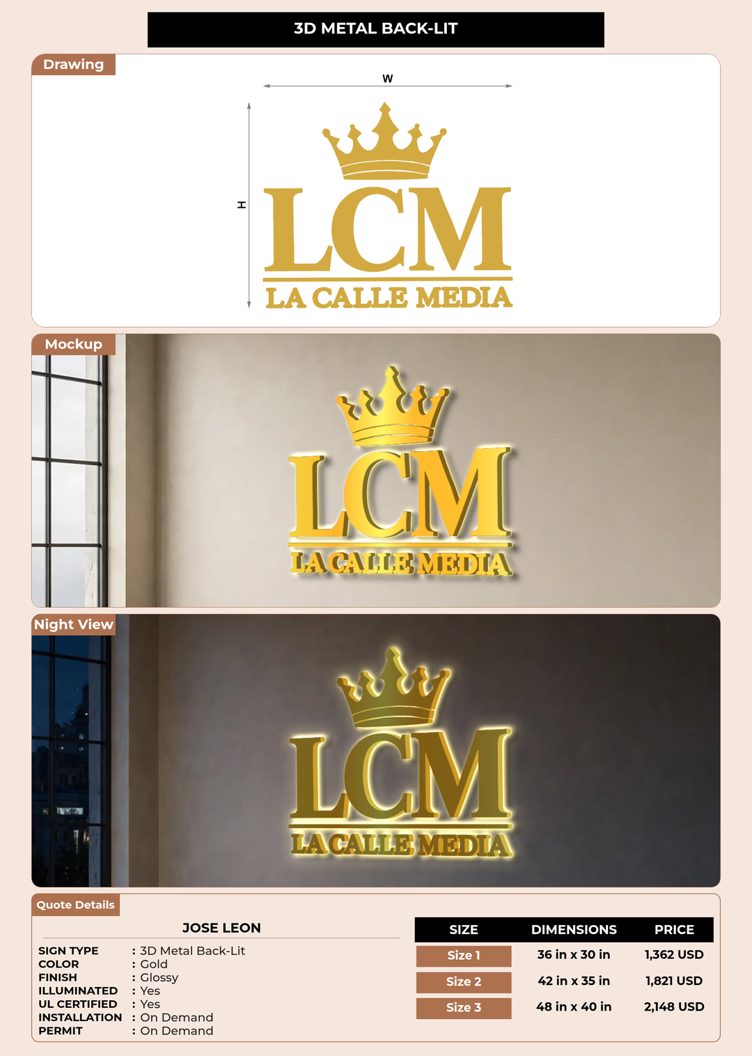 CUSTOM MOCKUP SIGN FOR Jose leon