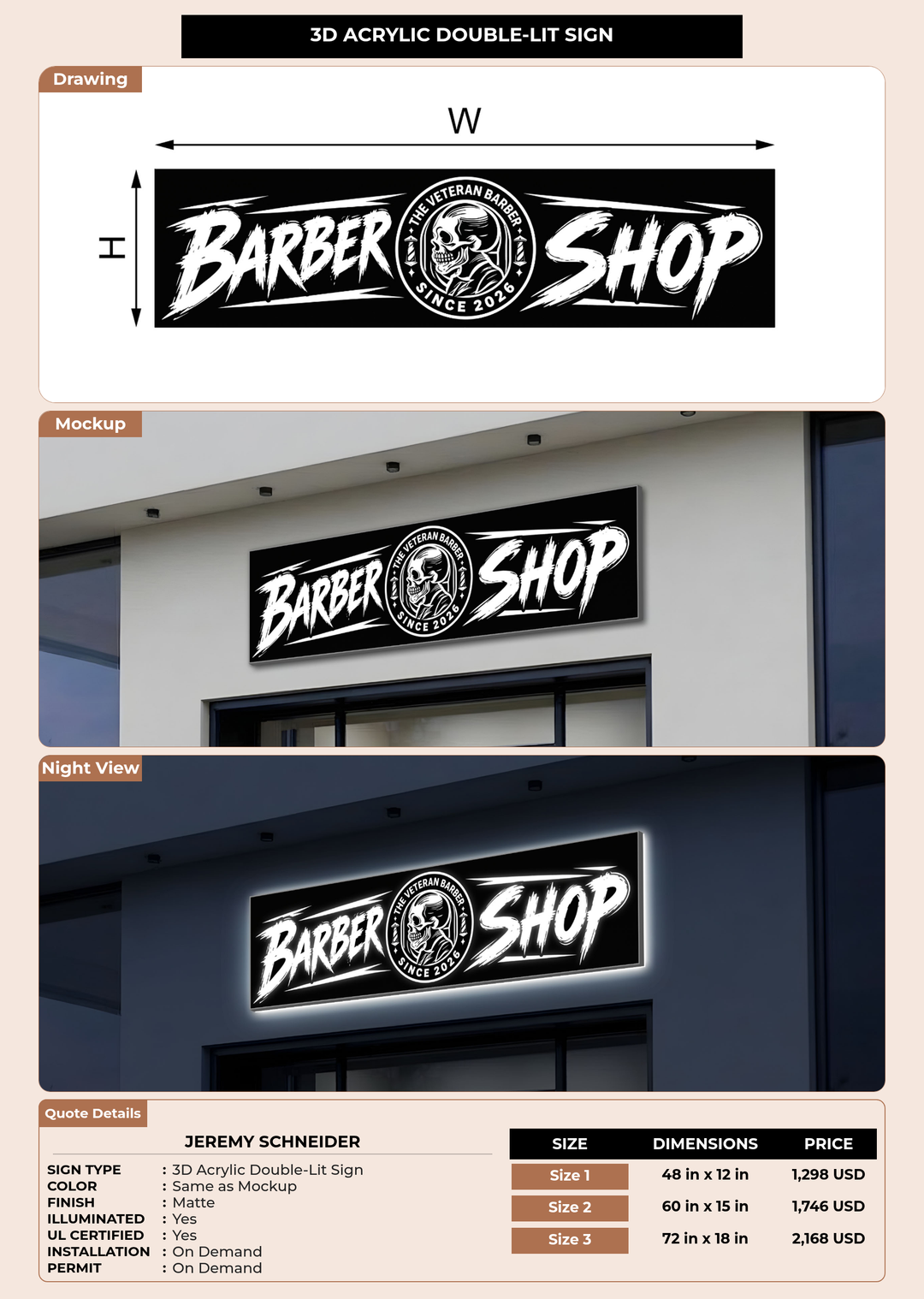 CUSTOM MOCKUP SIGN FOR Jeremy Schneider