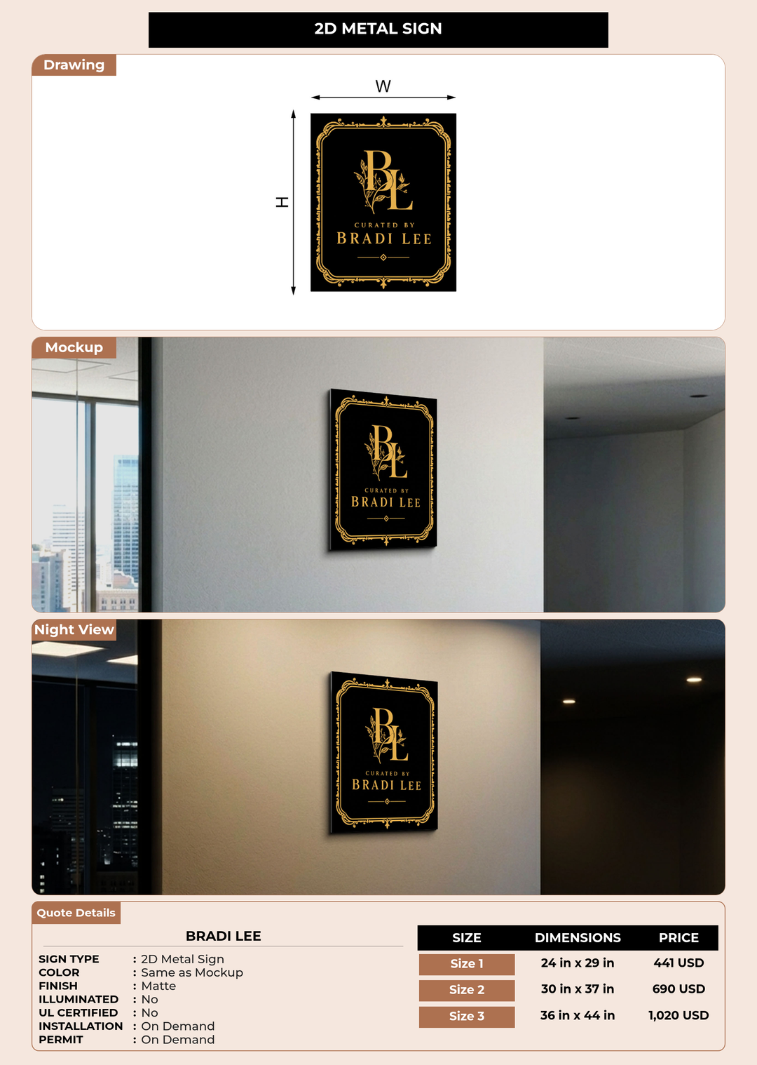 CUSTOM MOCKUP SIGN FOR Bradi Lee