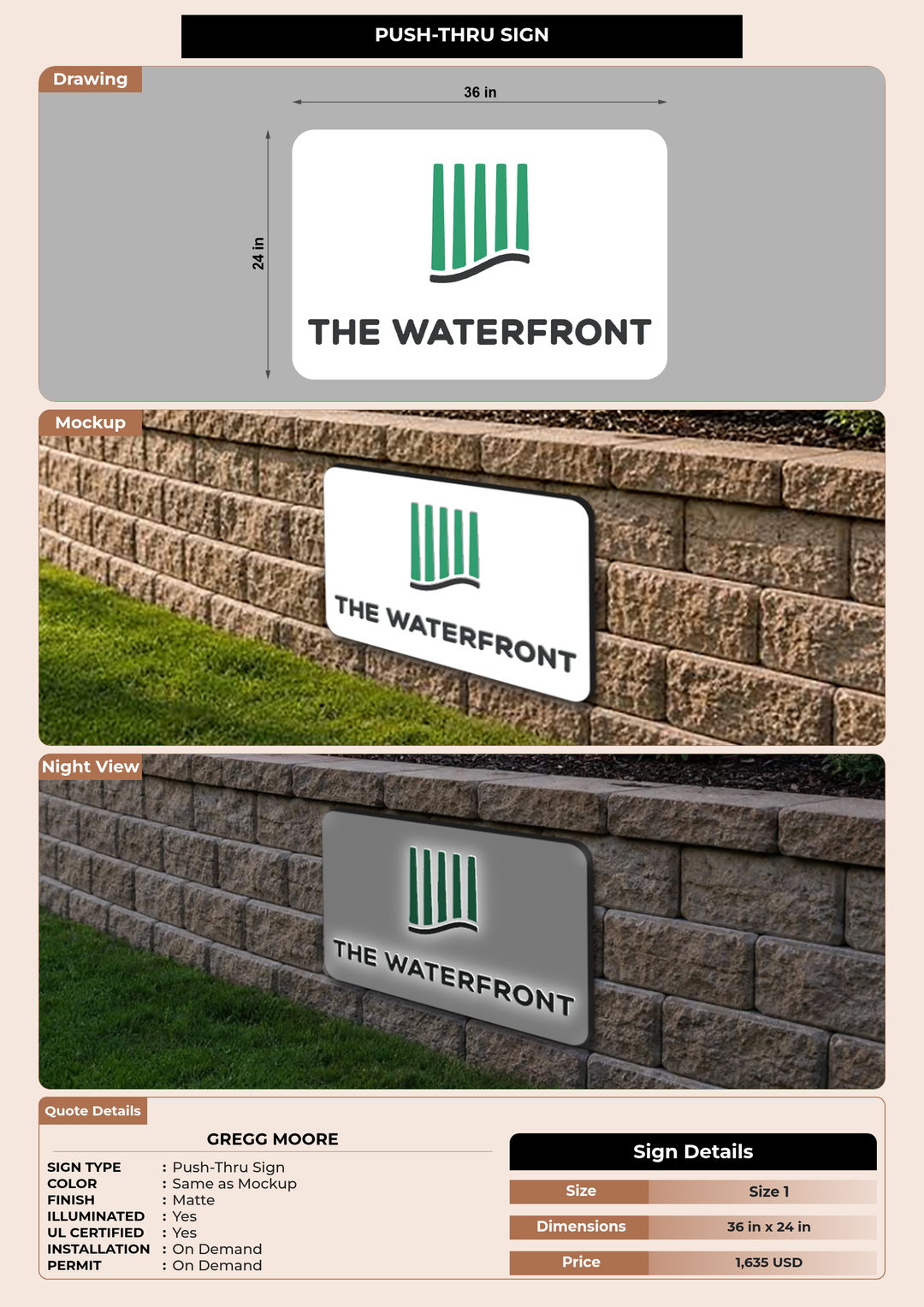 CUSTOM MOCKUP SIGN FOR Gregg Moore