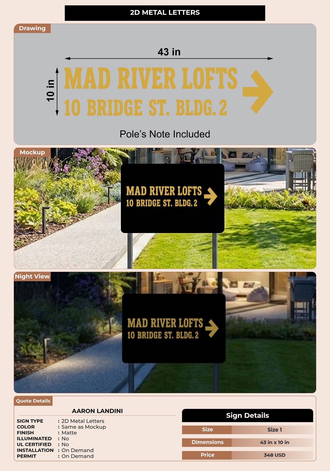 CUSTOM MOCKUP SIGN FOR Aaron Landini