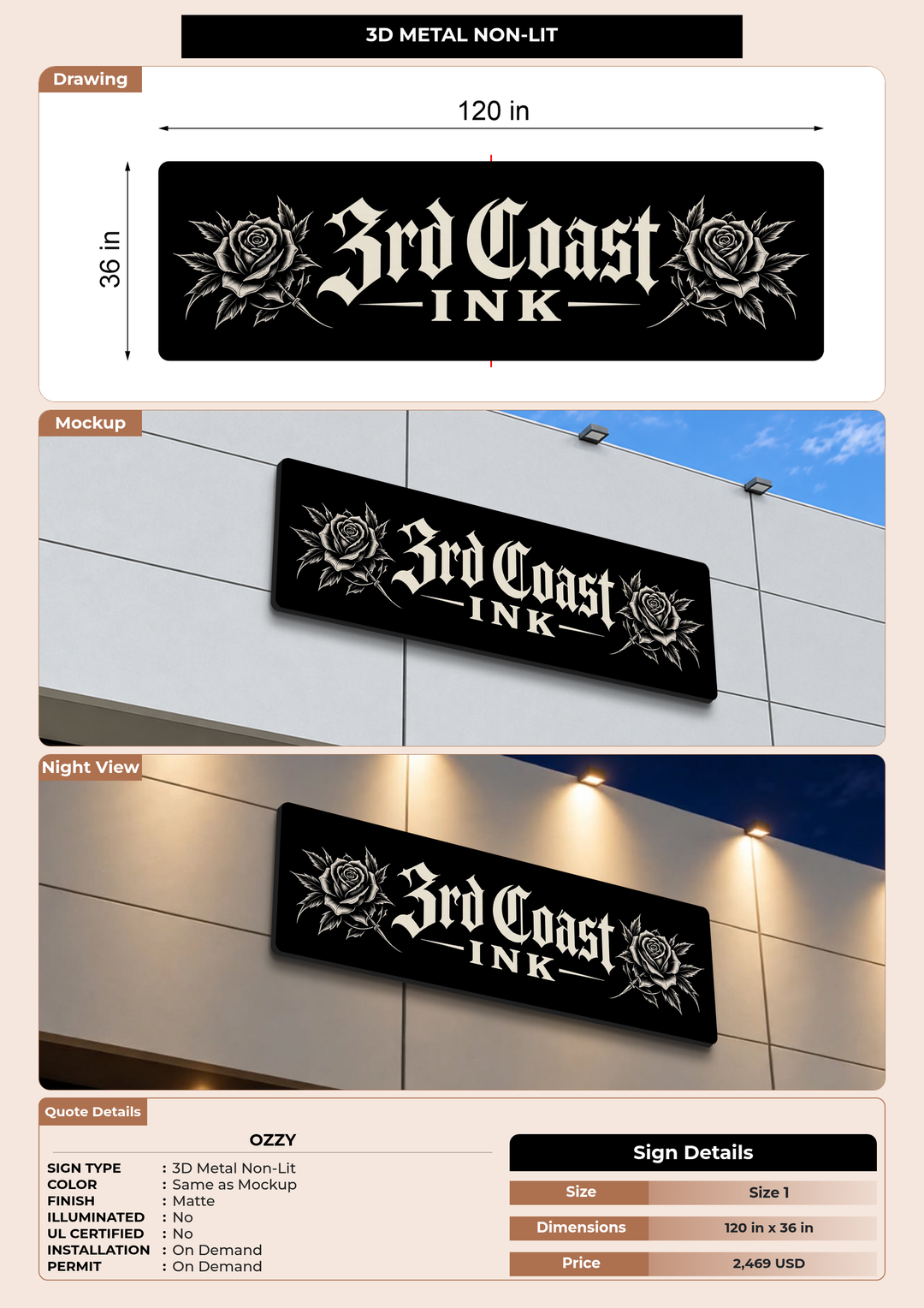 CUSTOM MOCKUP SIGN FOR Ozzy