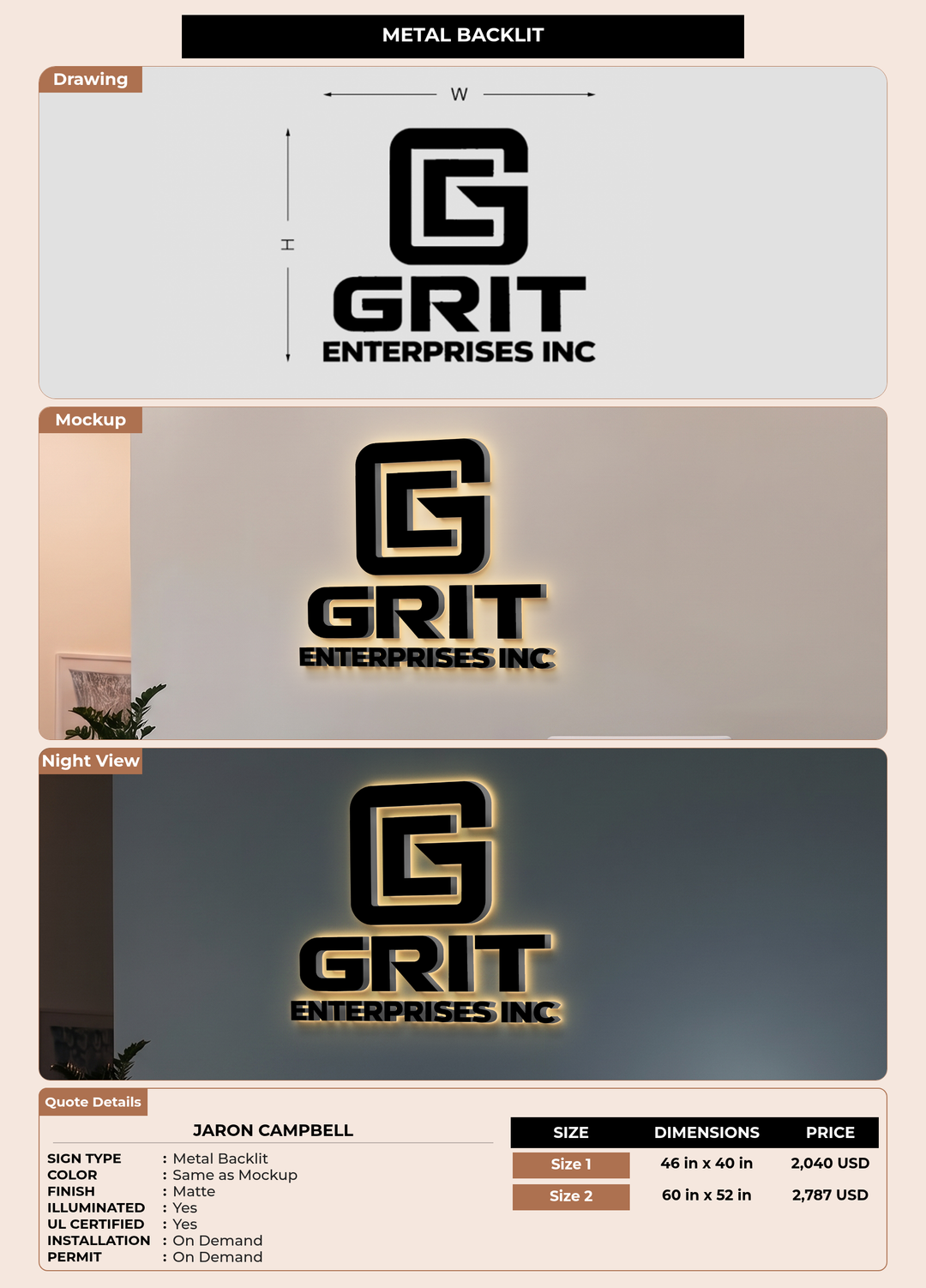 CUSTOM MOCKUP SIGN FOR Jaron campbell